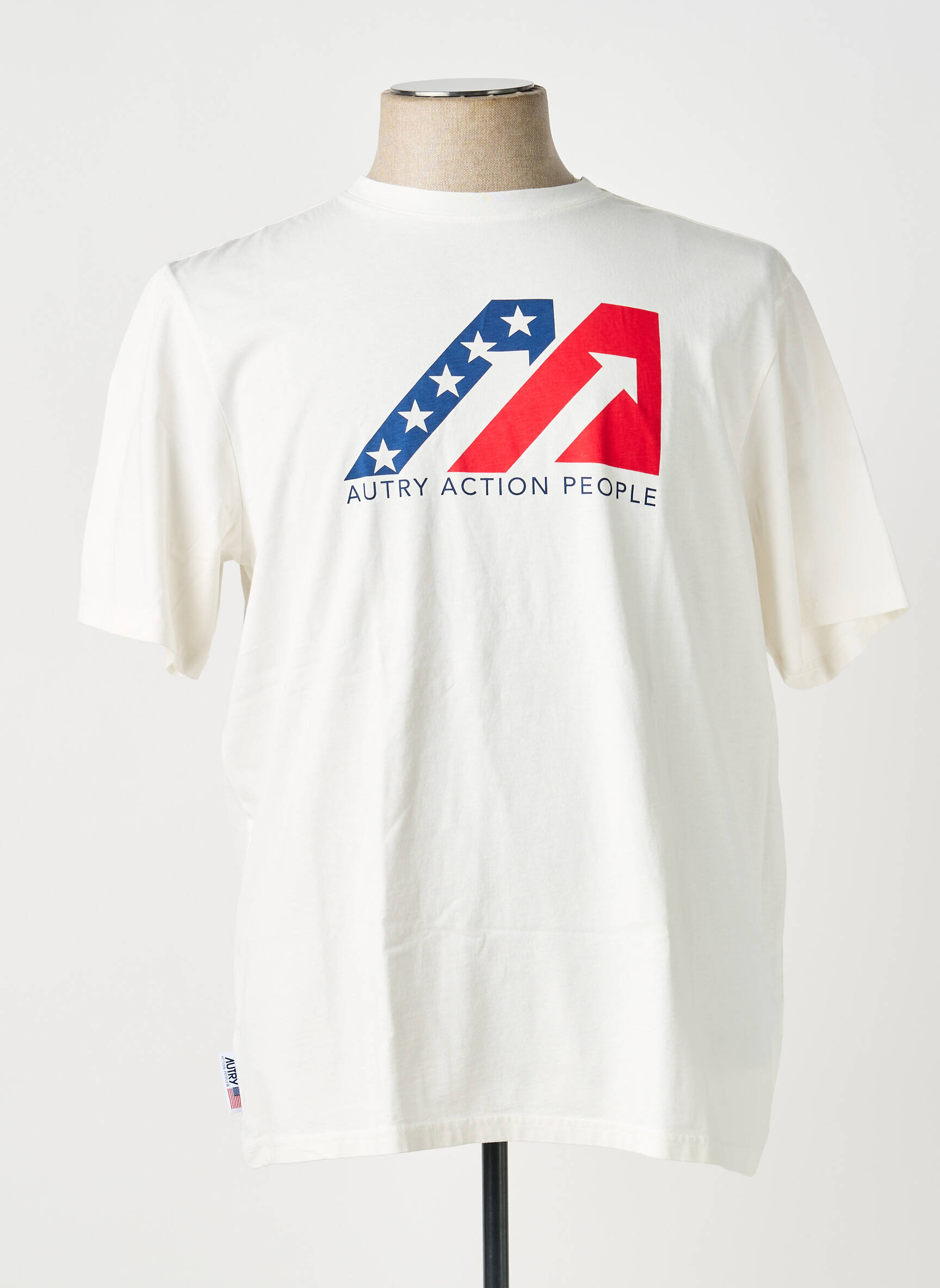 Tricou croială dreaptă mâneci scurte bej AUTRY bărbat