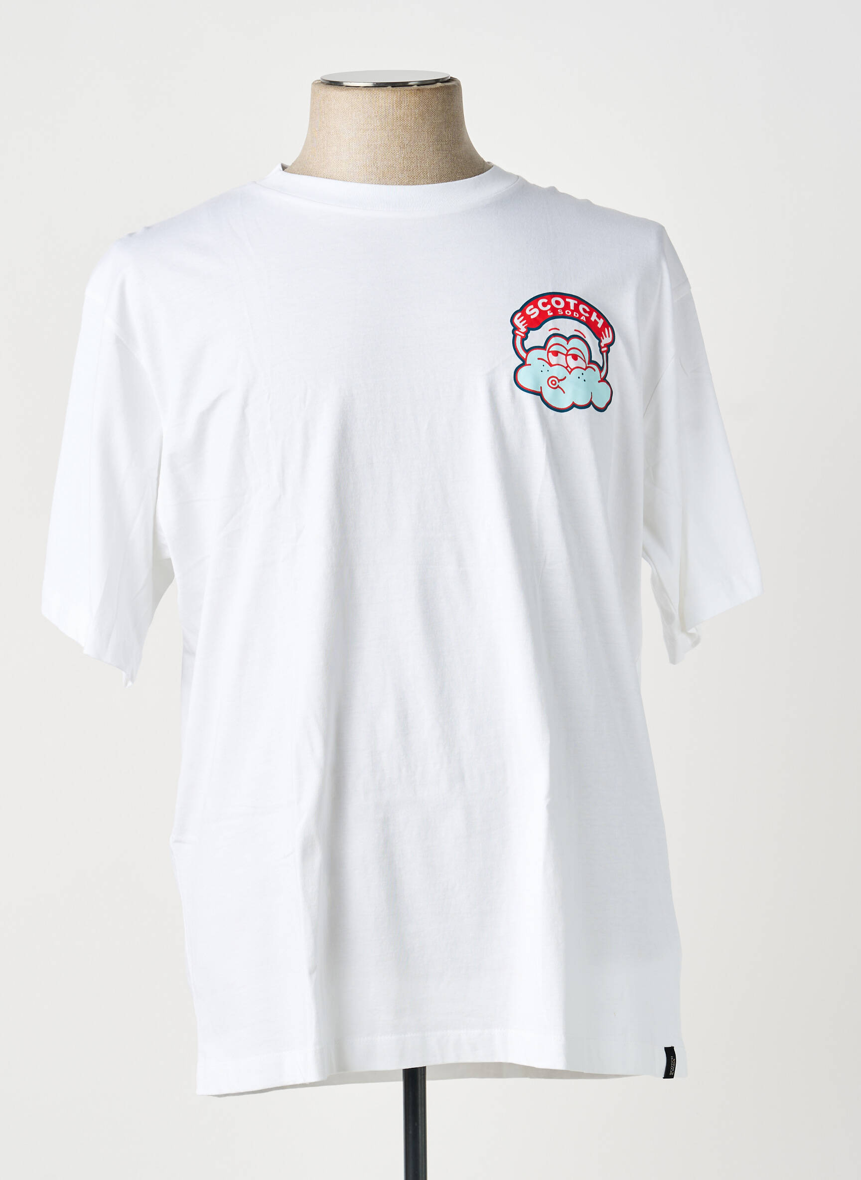 Tricou croială dreaptă mâneci scurte alb SCOTCH & SODA bărbat