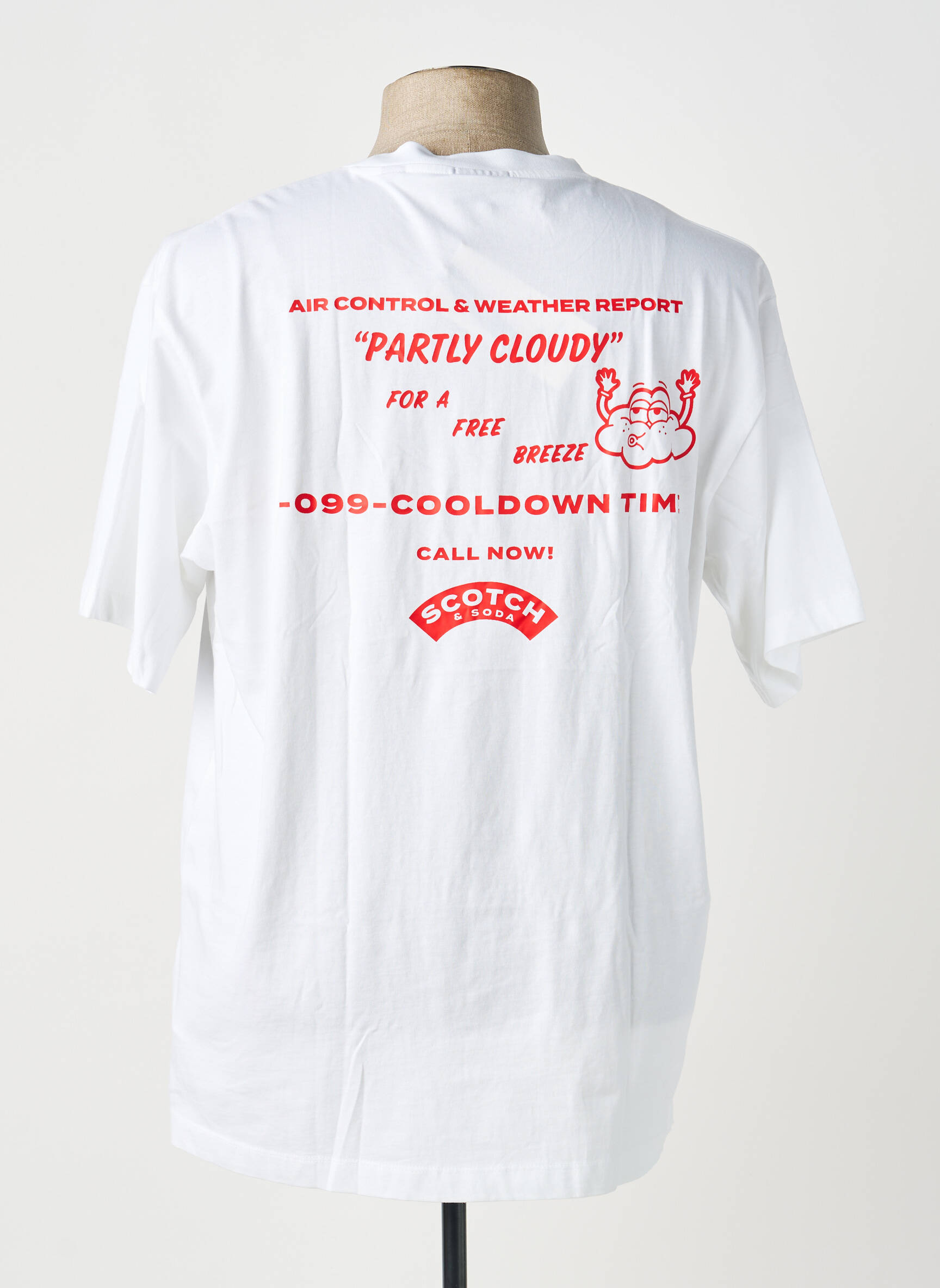 Tricou croială dreaptă mâneci scurte alb SCOTCH & SODA bărbat