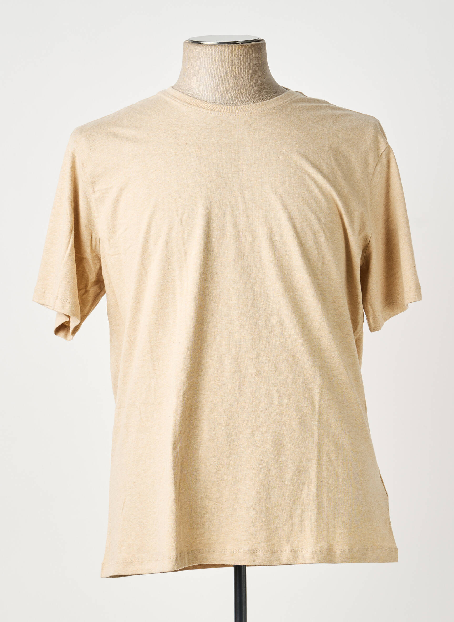 Tricou bio mâneci scurte bej KNOWLEDGE COTTON APPAREL bărbat