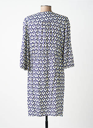 Rochie midi mâneci 3/4 mâneci 3/4 albastru JULIE GUERLANDE femeie