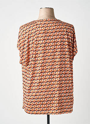 Tricou imprimeu fantezie mâneci scurte portocalie DIANE LAURY femeie