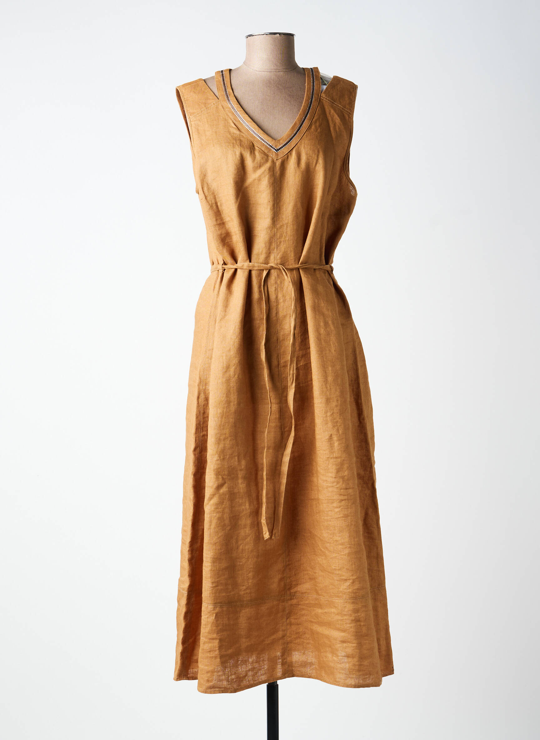 Rochie lungă fără mâneci fără mâneci maro DIANE LAURY femeie