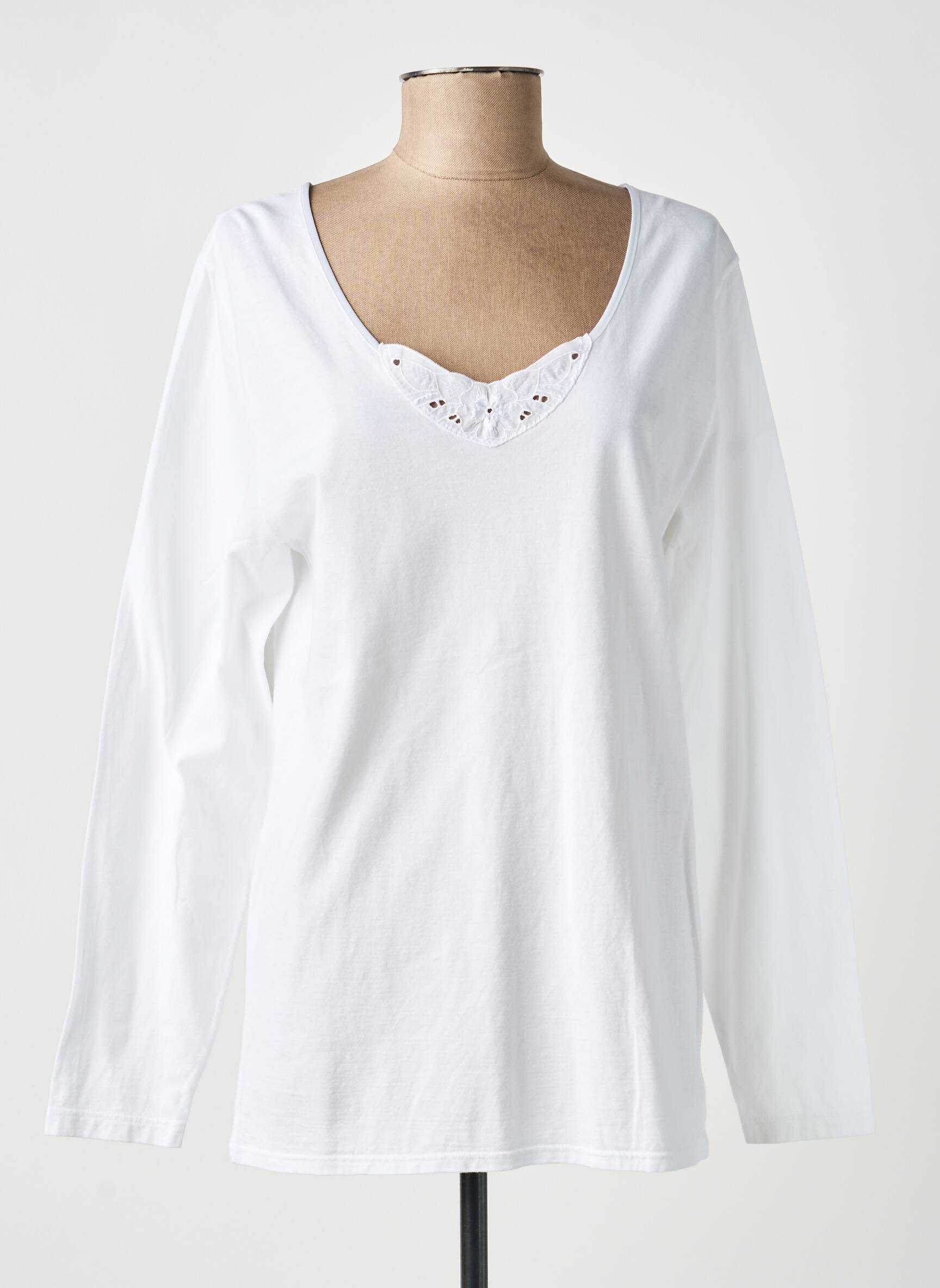 Top/caraco țesătură jersey alb ARMOR LUX femeie
