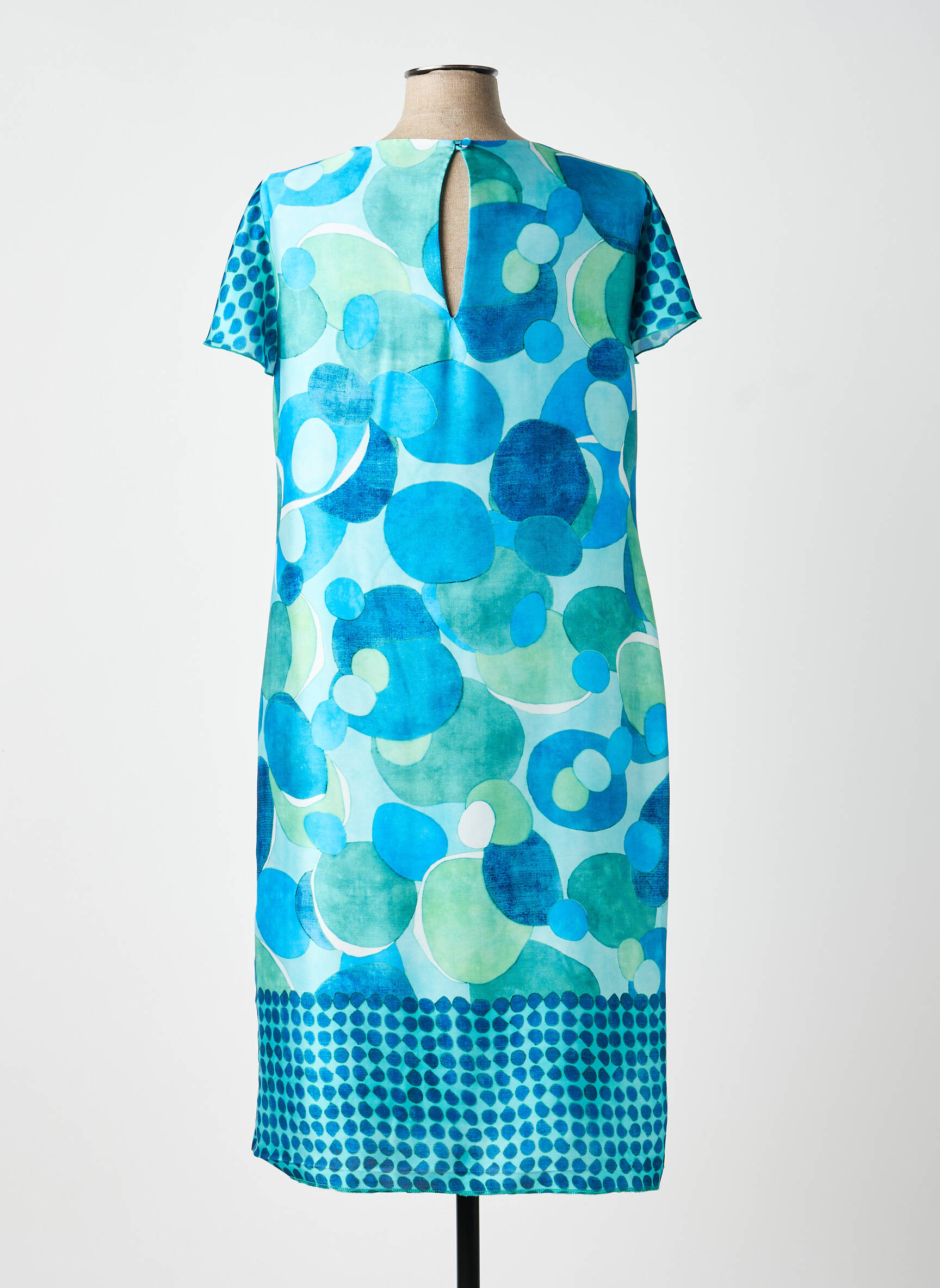 Rochie midi croială fluidă mâneci scurte albastru ESTEL COLLECTION femeie