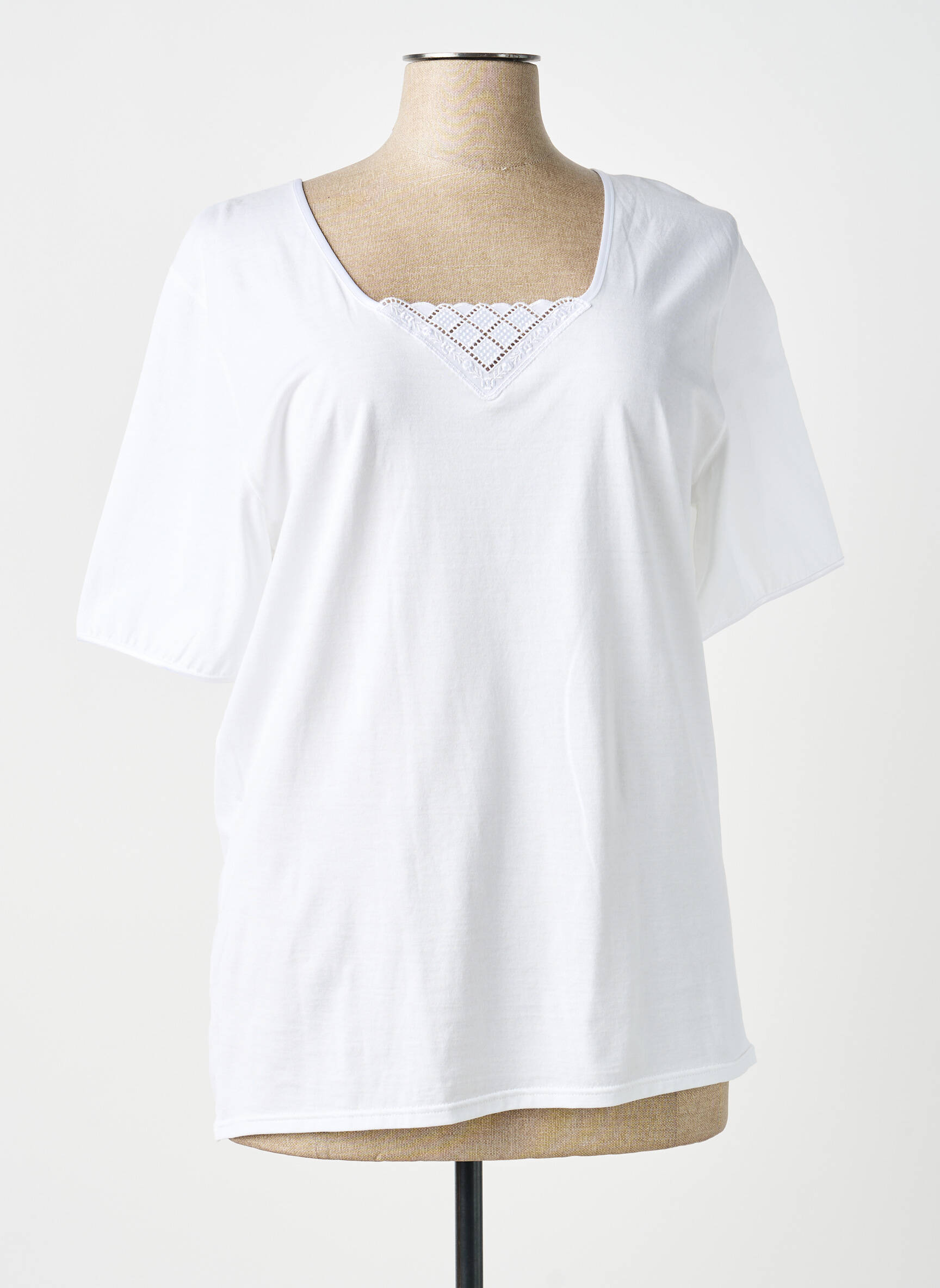 Top/caraco țesătură jersey alb ARMOR LUX femeie