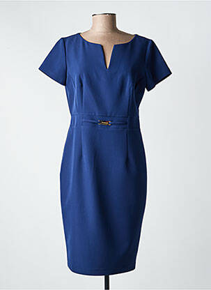 Rochie midi mâneci scurte mâneci scurte albastru ESTEL COLLECTION femeie