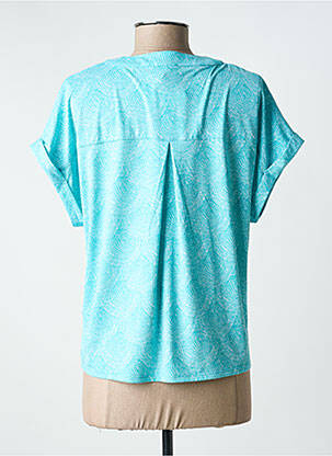 Tricou imprimeu fantezie mâneci scurte albastru MARBLE femeie