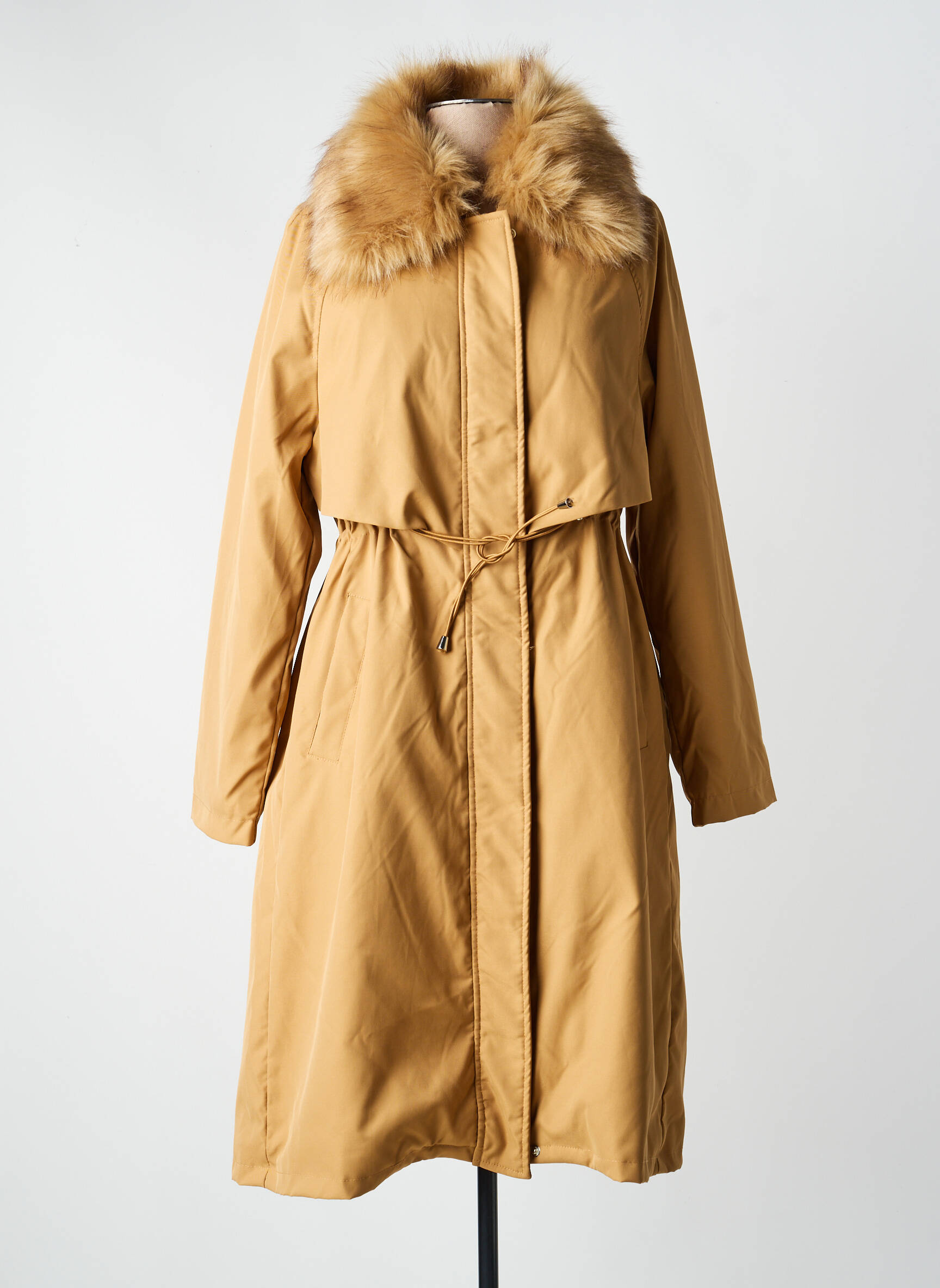 Trench țesătură poplin fără glugă bej MOLLY BRACKEN femeie