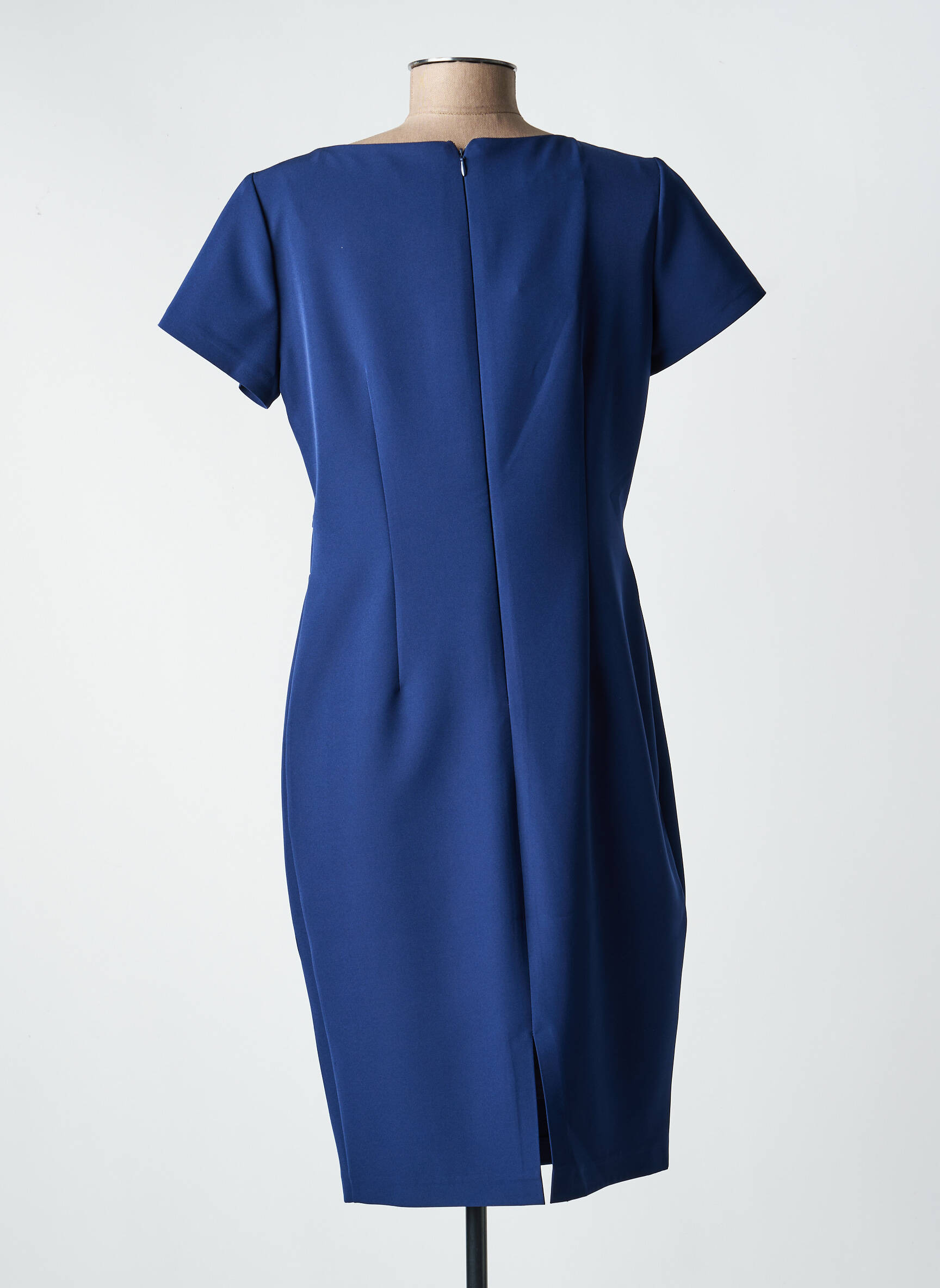 Rochie midi mâneci scurte mâneci scurte albastru ESTEL COLLECTION femeie