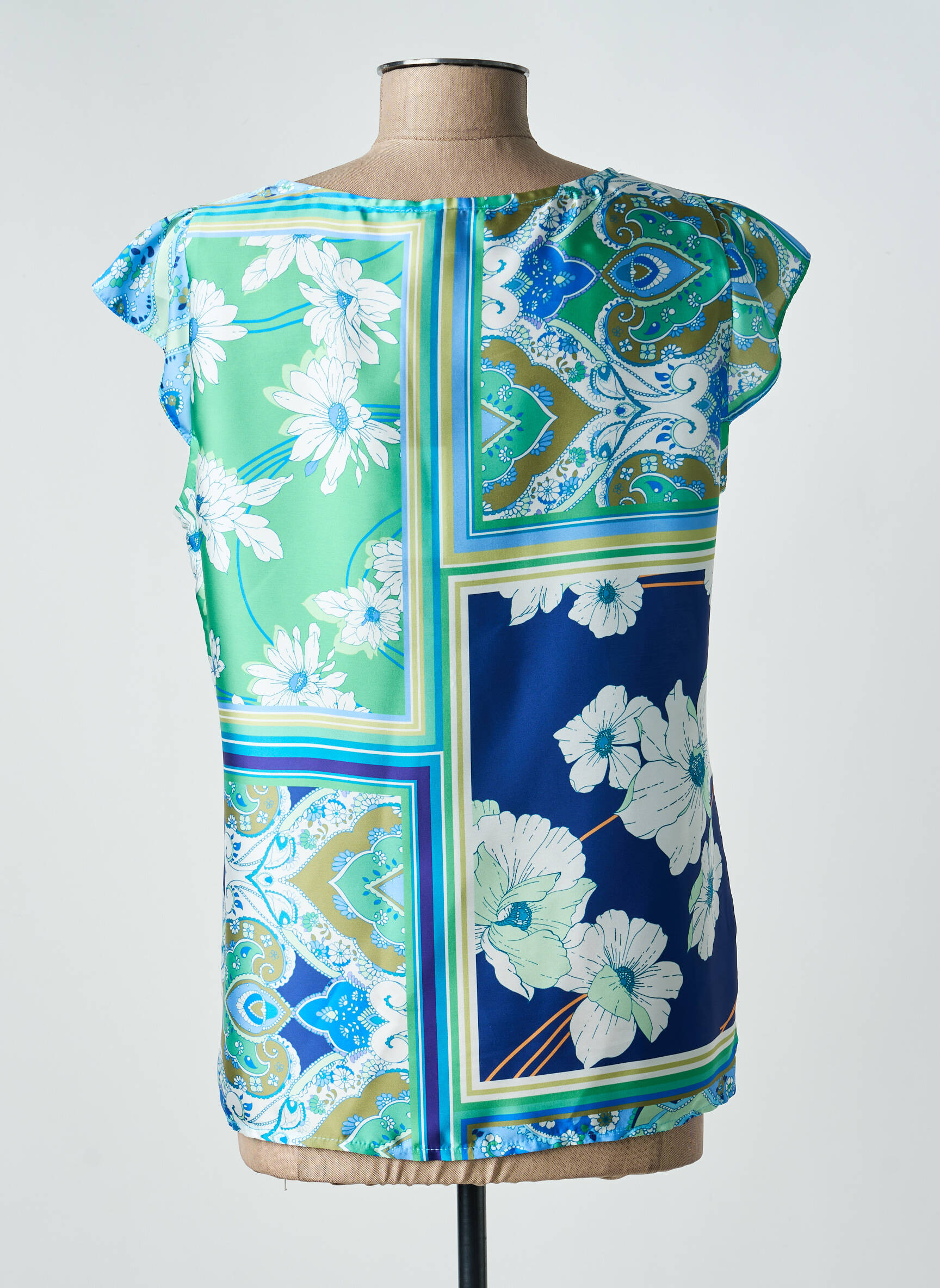 Top croială fluidă mâneci scurte albastru ESTEL COLLECTION femeie
