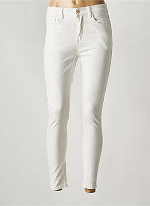 Pantalon slim țesătură poplin mărime normală alb MOLLY BRACKEN femeie