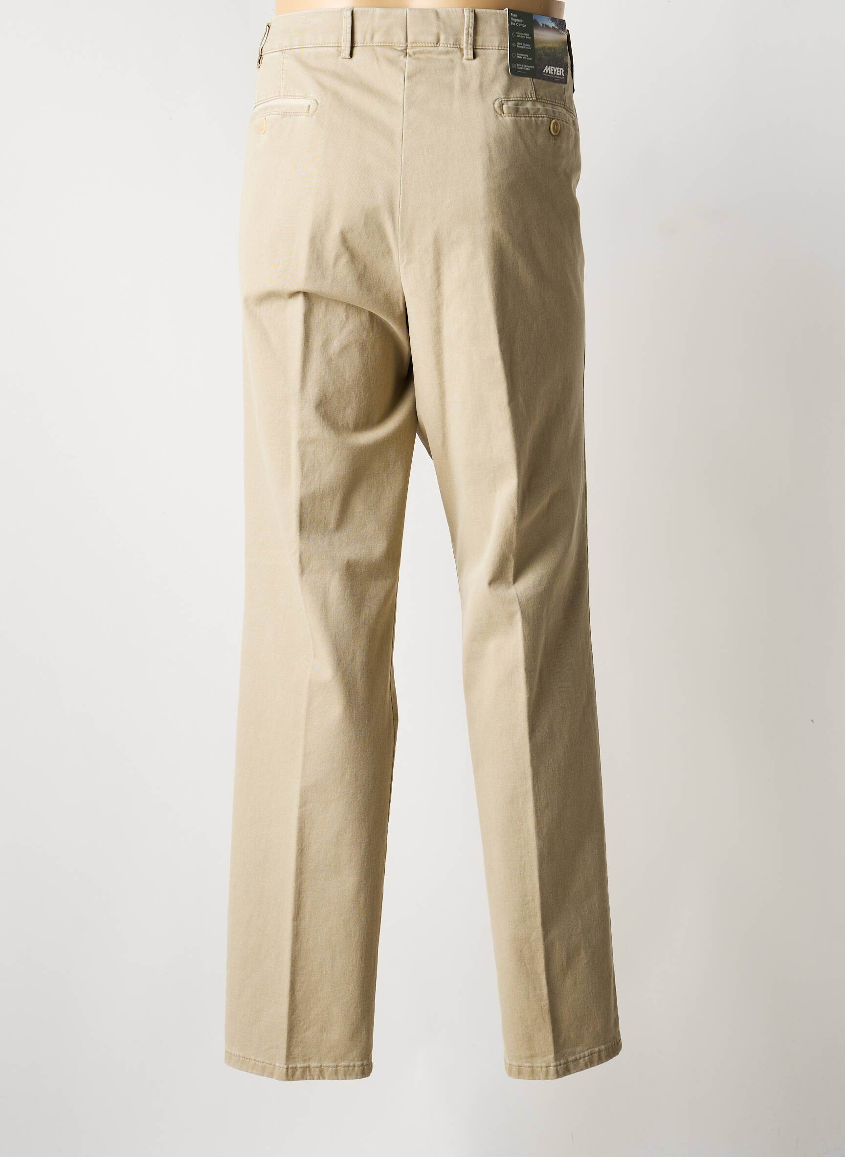 Pantalon drept elasticitate mărime normală bej MEYER bărbat