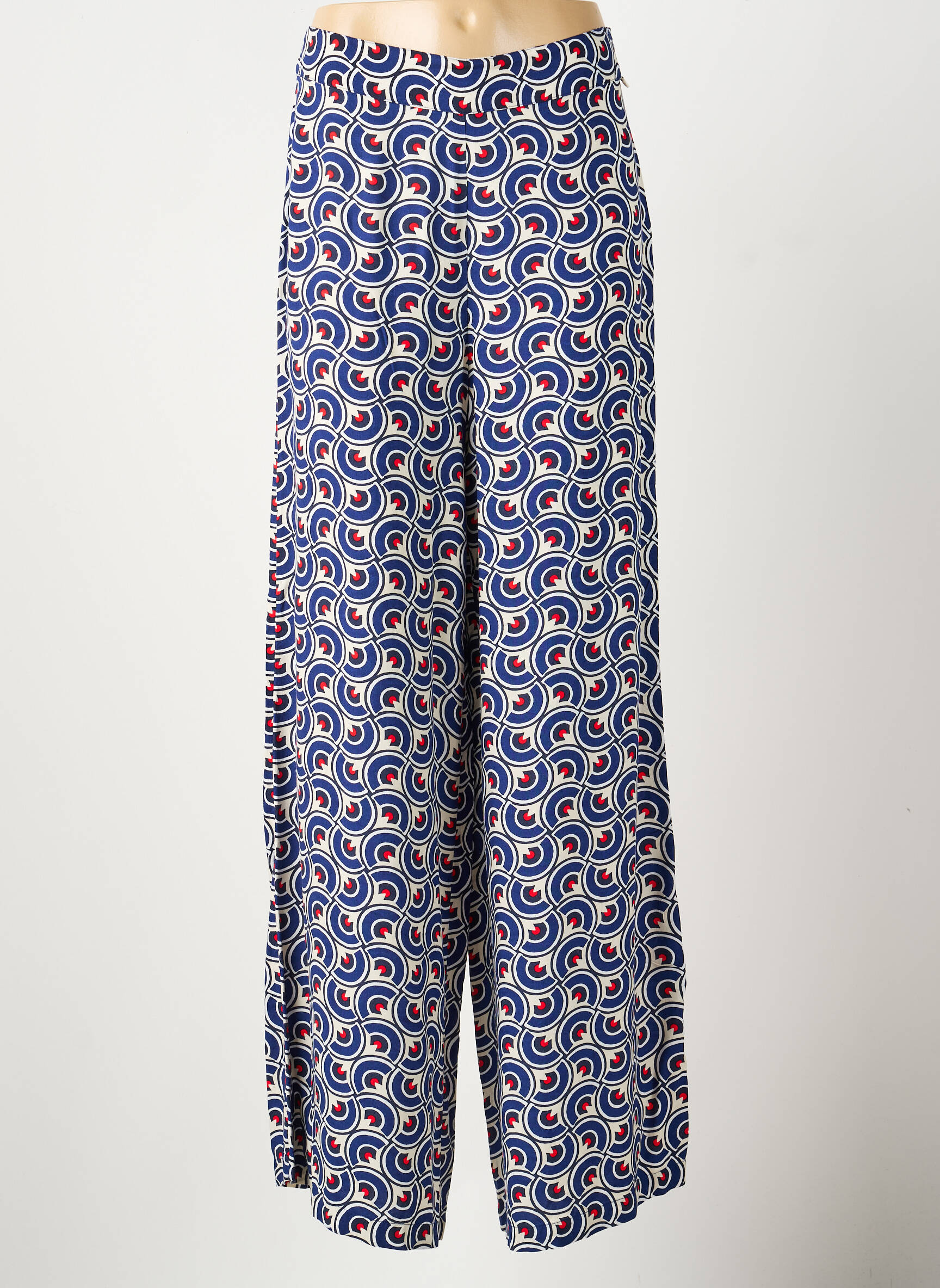 Pantalon larg țesătură poplin mărime normală albastru LION OF PORCHES femeie