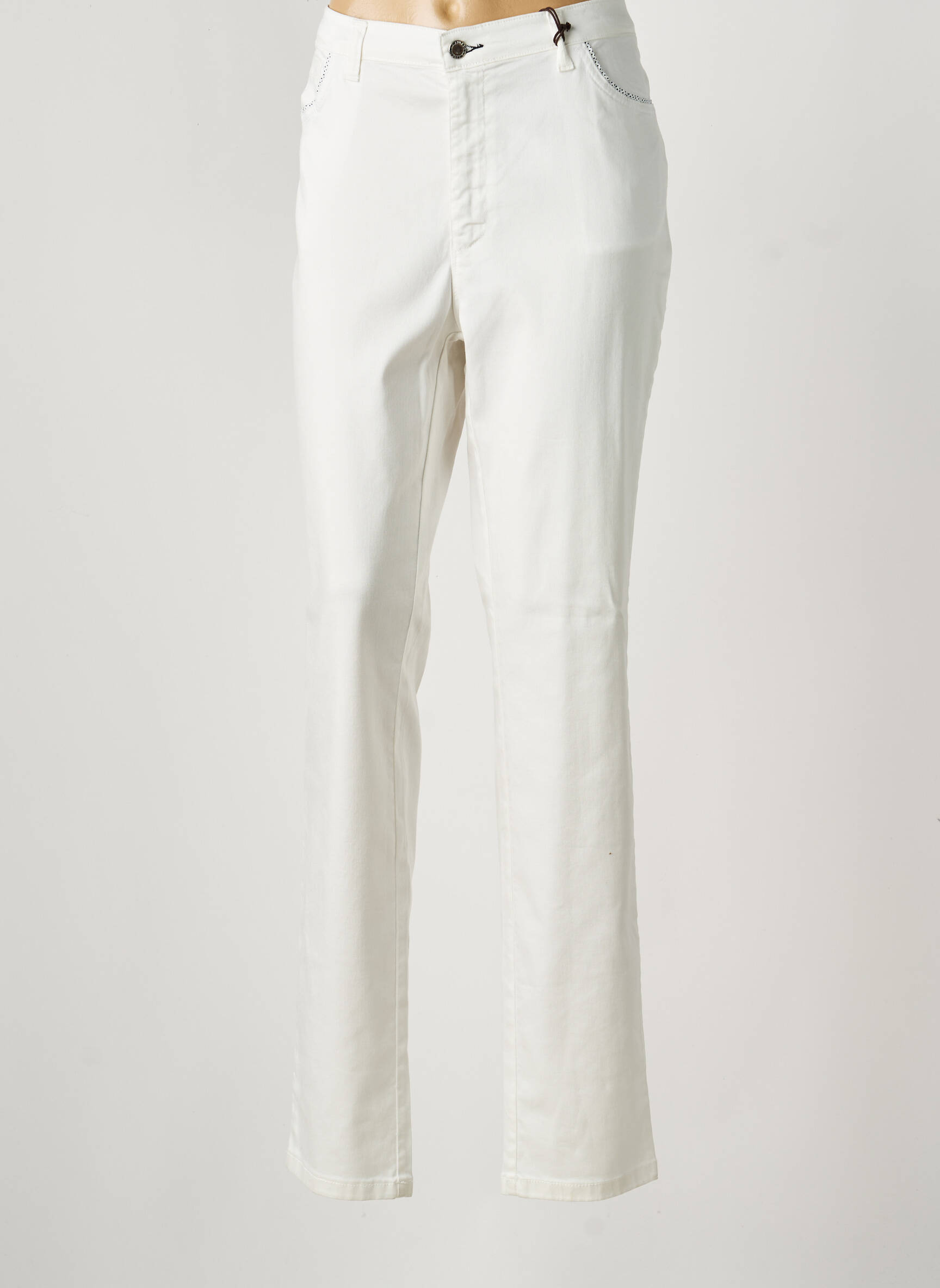 Pantalon drept elasticitate mărime normală alb WALTRON femeie