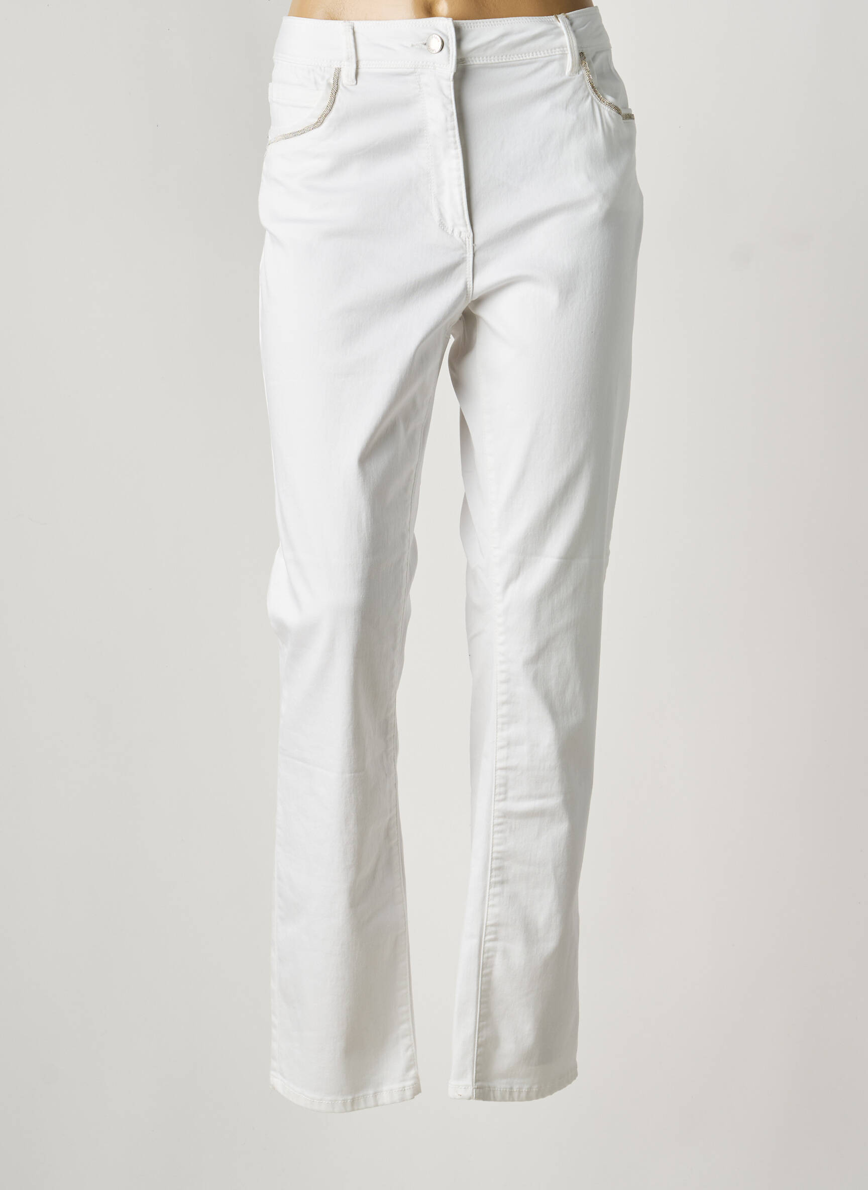 Pantalon drept elasticitate mărime normală alb DIANE LAURY femeie