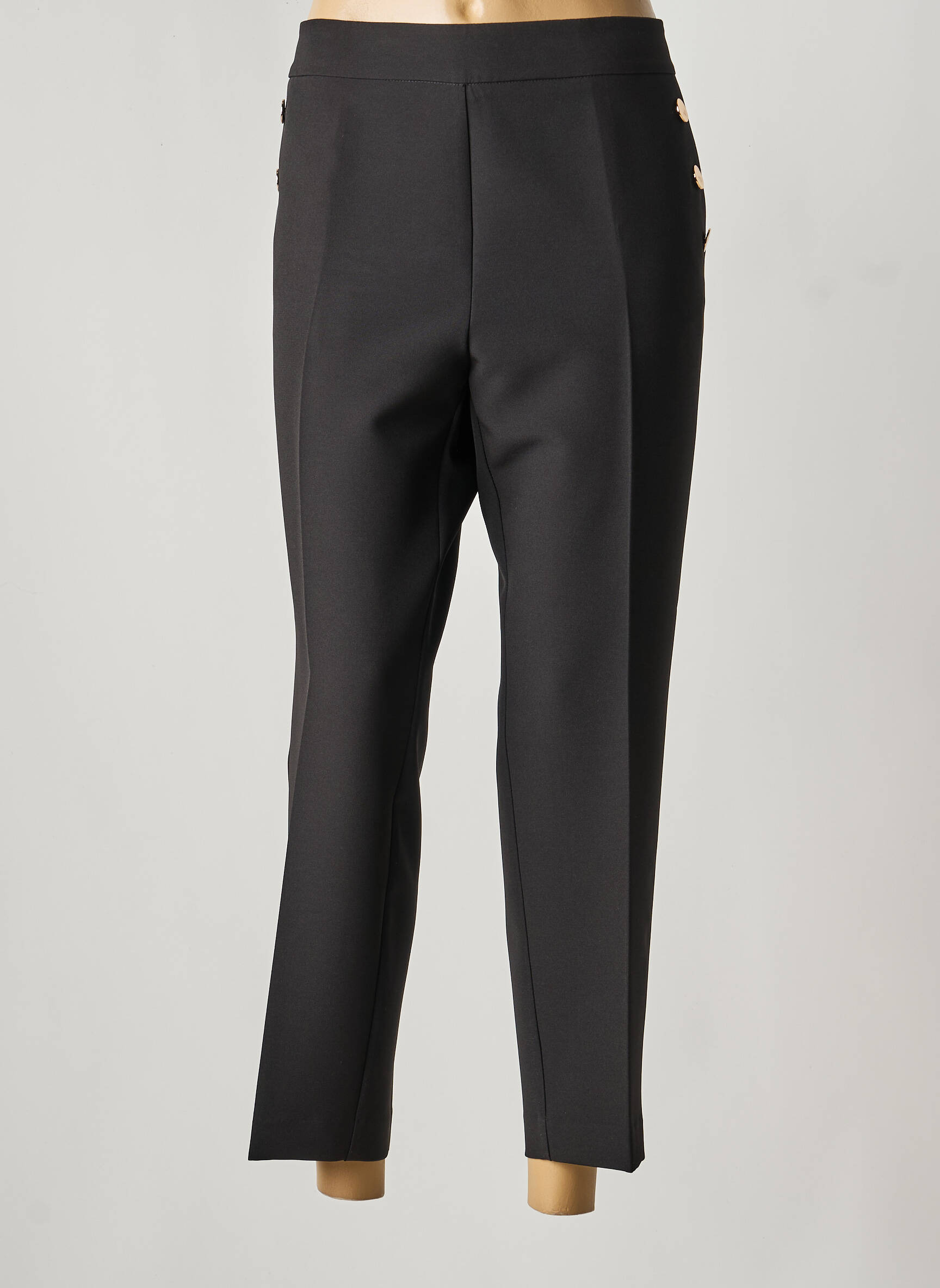 Pantalon 7/8 elasticitate mărime normală negru ANDAM femeie