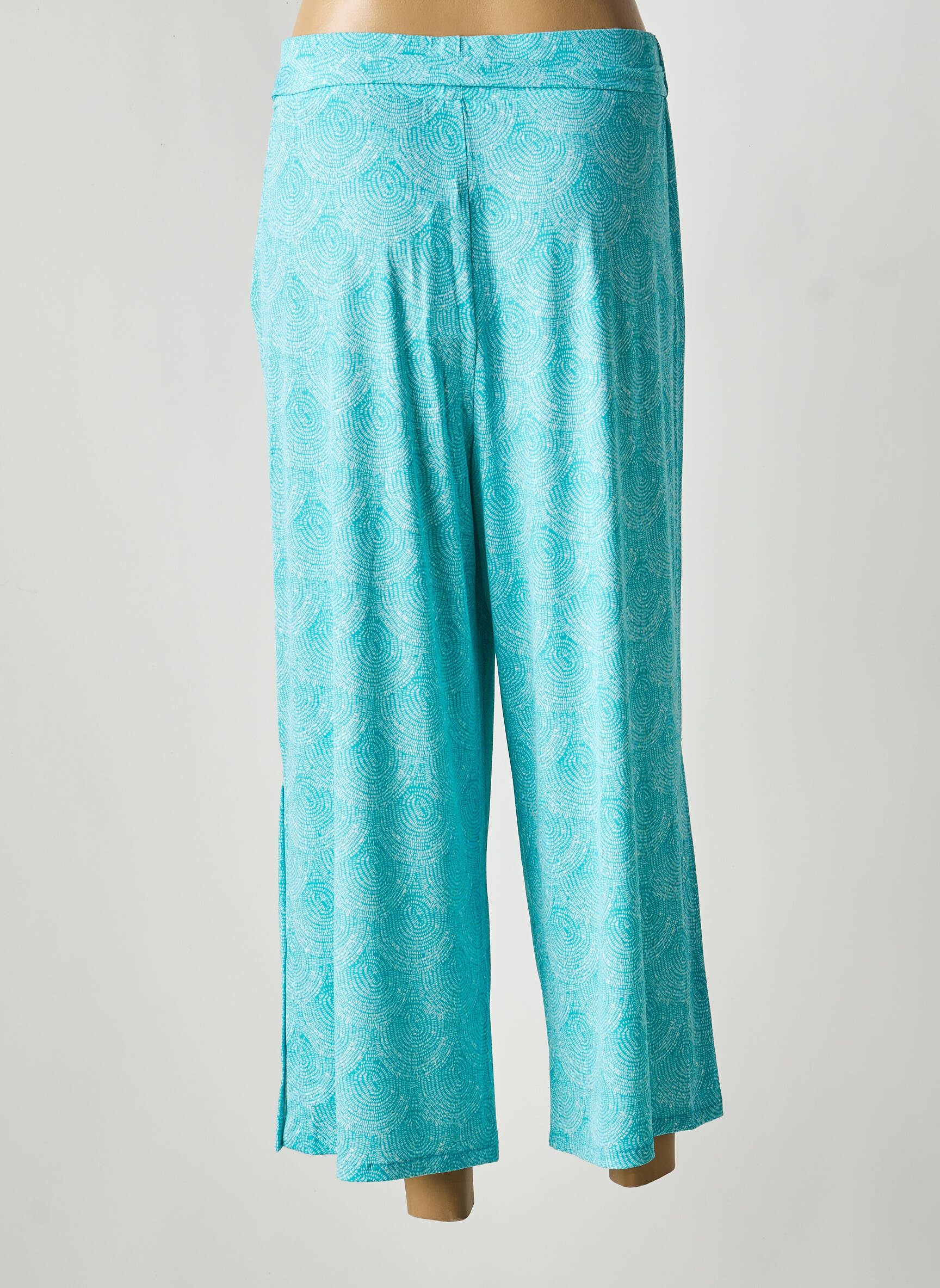 Pantalon larg țesătură poplin mărime normală albastru MARBLE femeie