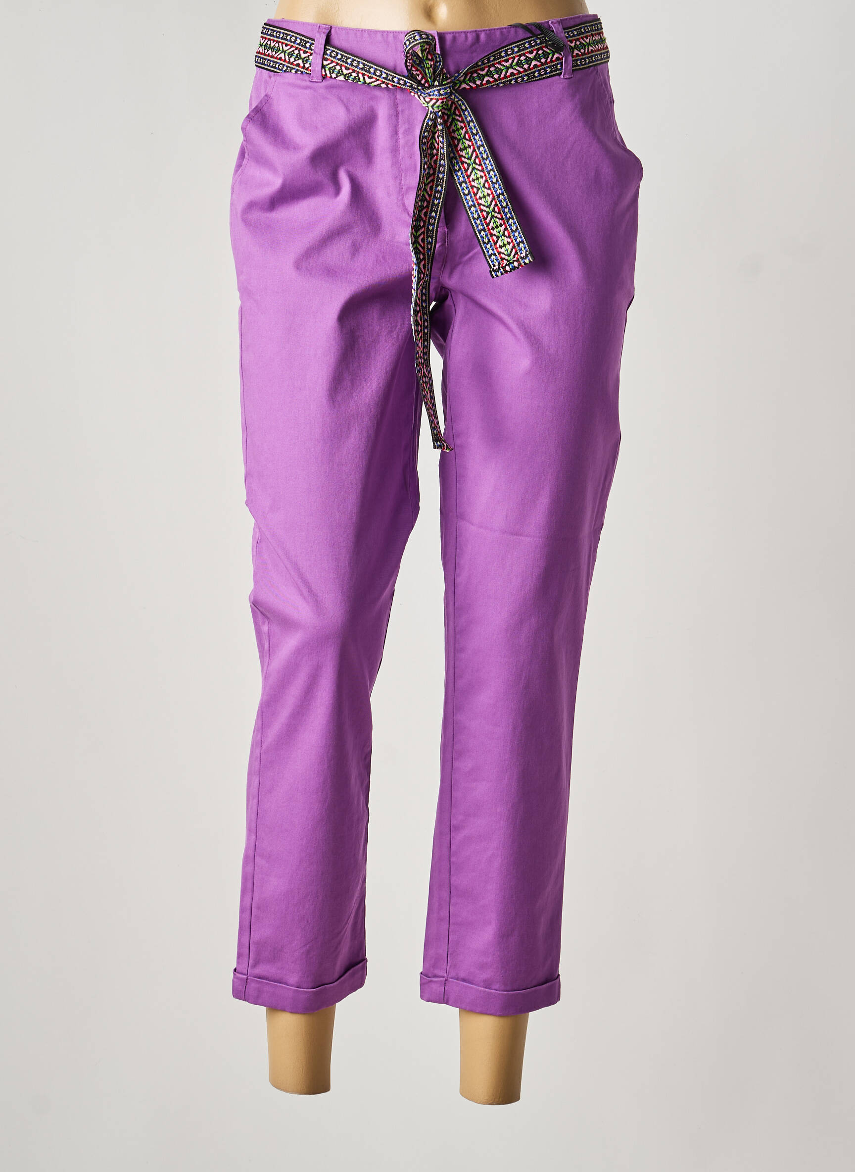 Pantalon 7/8 elasticitate mărime normală violet JULIE GUERLANDE femeie