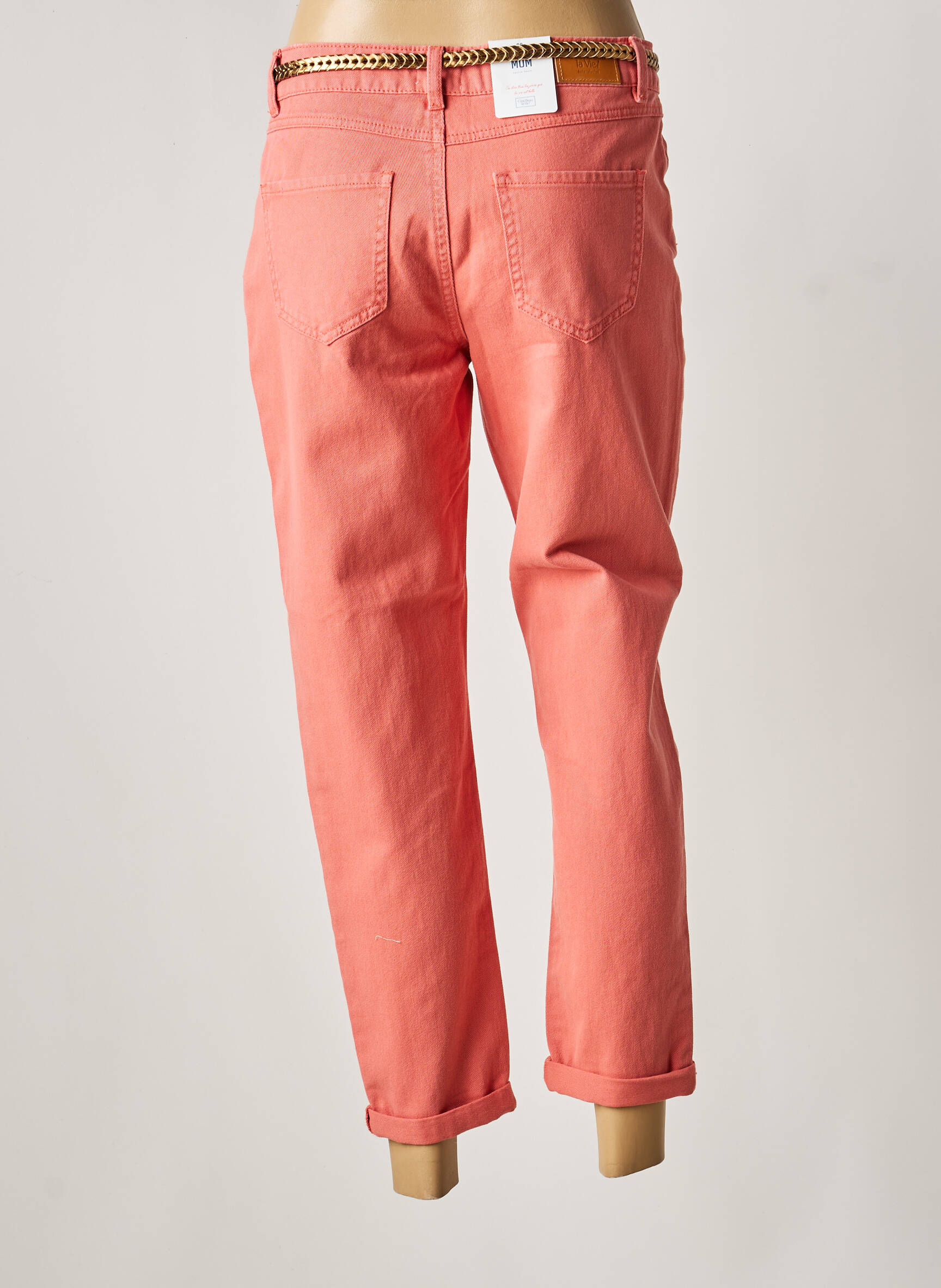Pantalon 7/8 țesătură poplin mărime normală portocalie C'EST BEAU LA VIE femeie