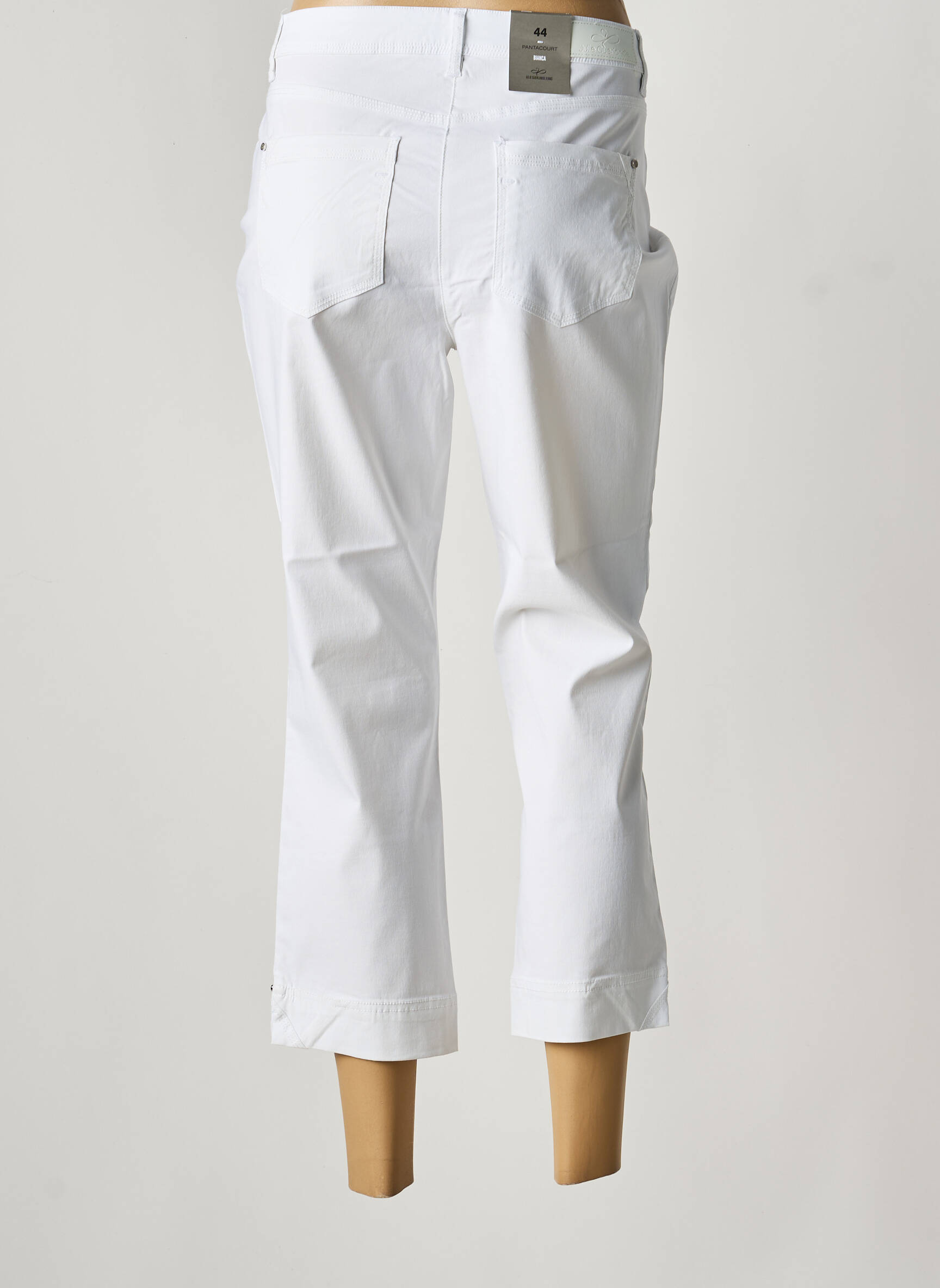 Pantalon 7/8 elasticitate mărime normală alb JULIE GUERLANDE femeie