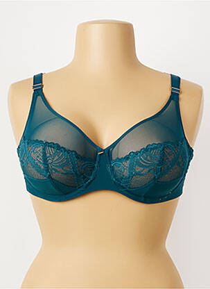Sutien efect material satinat sutien cupe întregi cu decolteu înalt verde CHANTELLE femeie