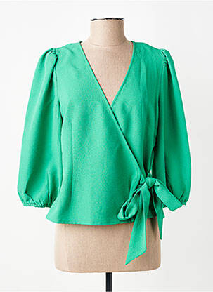 Top croială cambrată mâneci 3/4 verde VERO MODA femeie