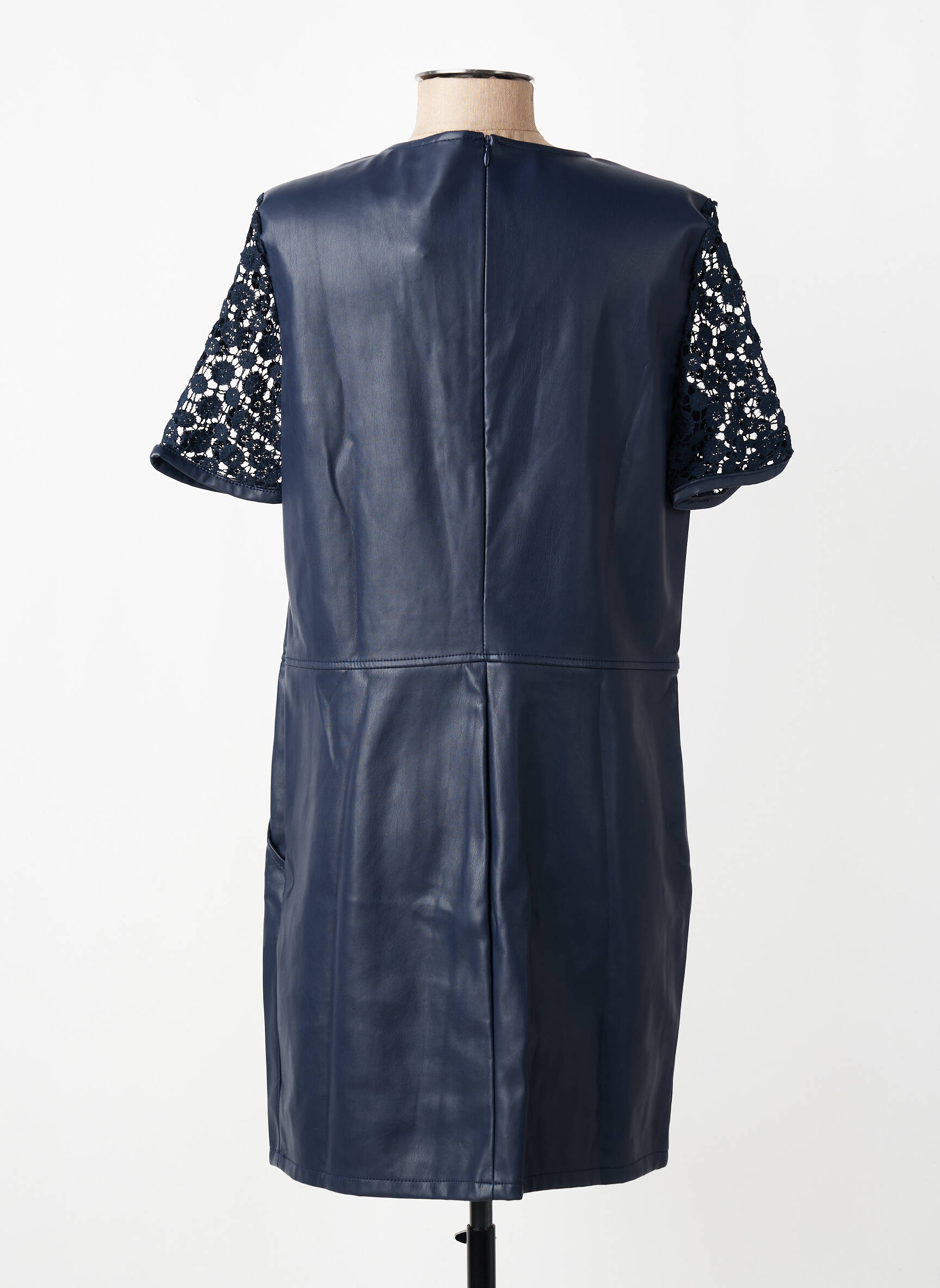 Rochie scurtă închidere cu fermoar la spate mâneci scurte albastru VERO MODA femeie