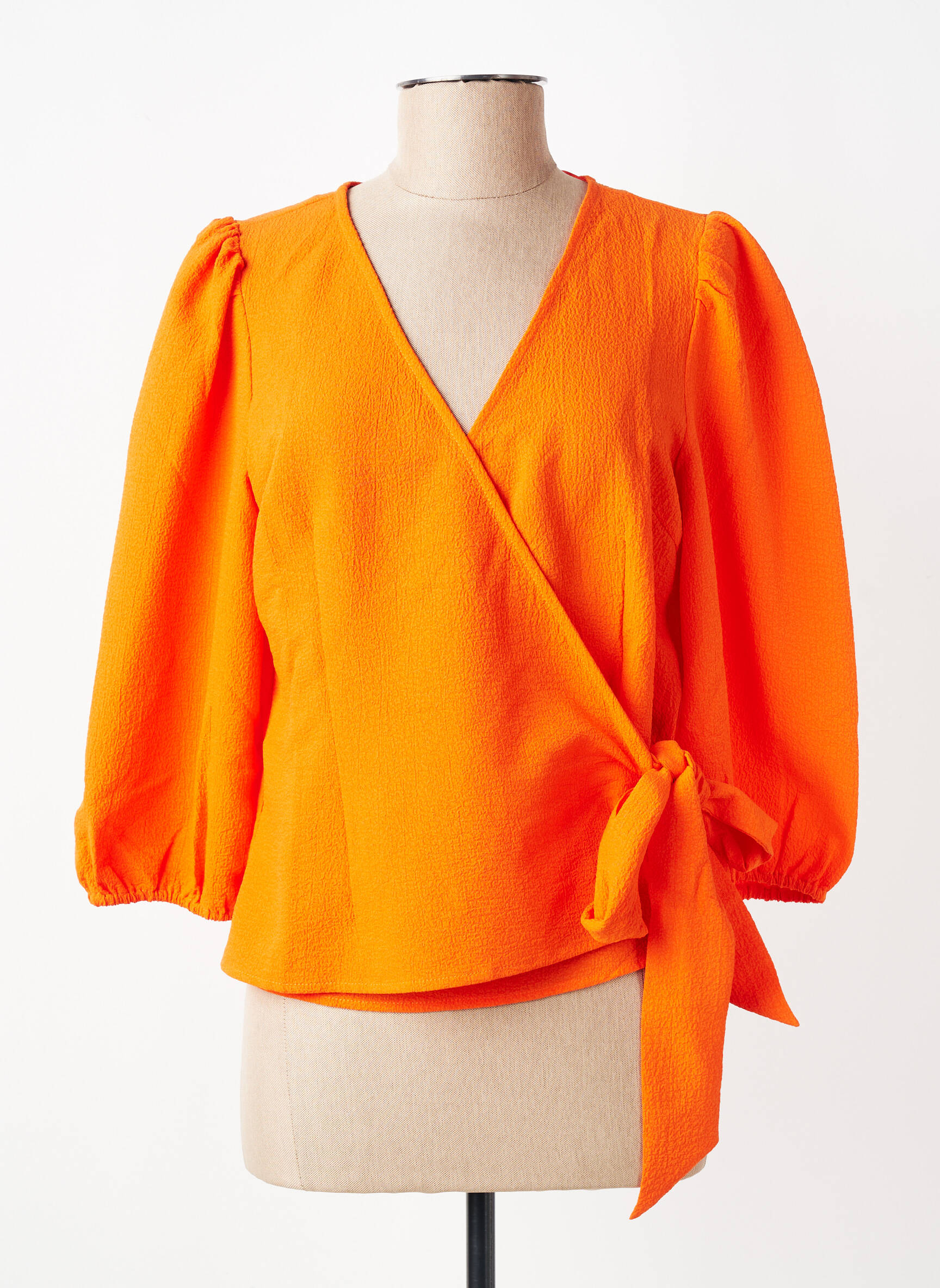 Top croială cambrată mâneci 3/4 portocalie VERO MODA femeie