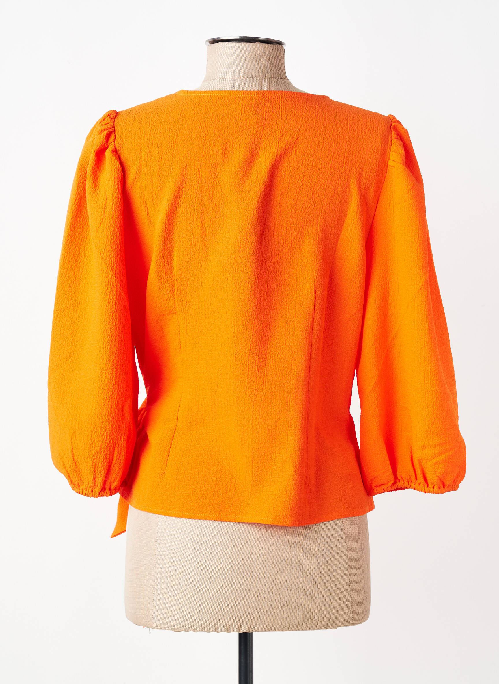 Top croială cambrată mâneci 3/4 portocalie VERO MODA femeie