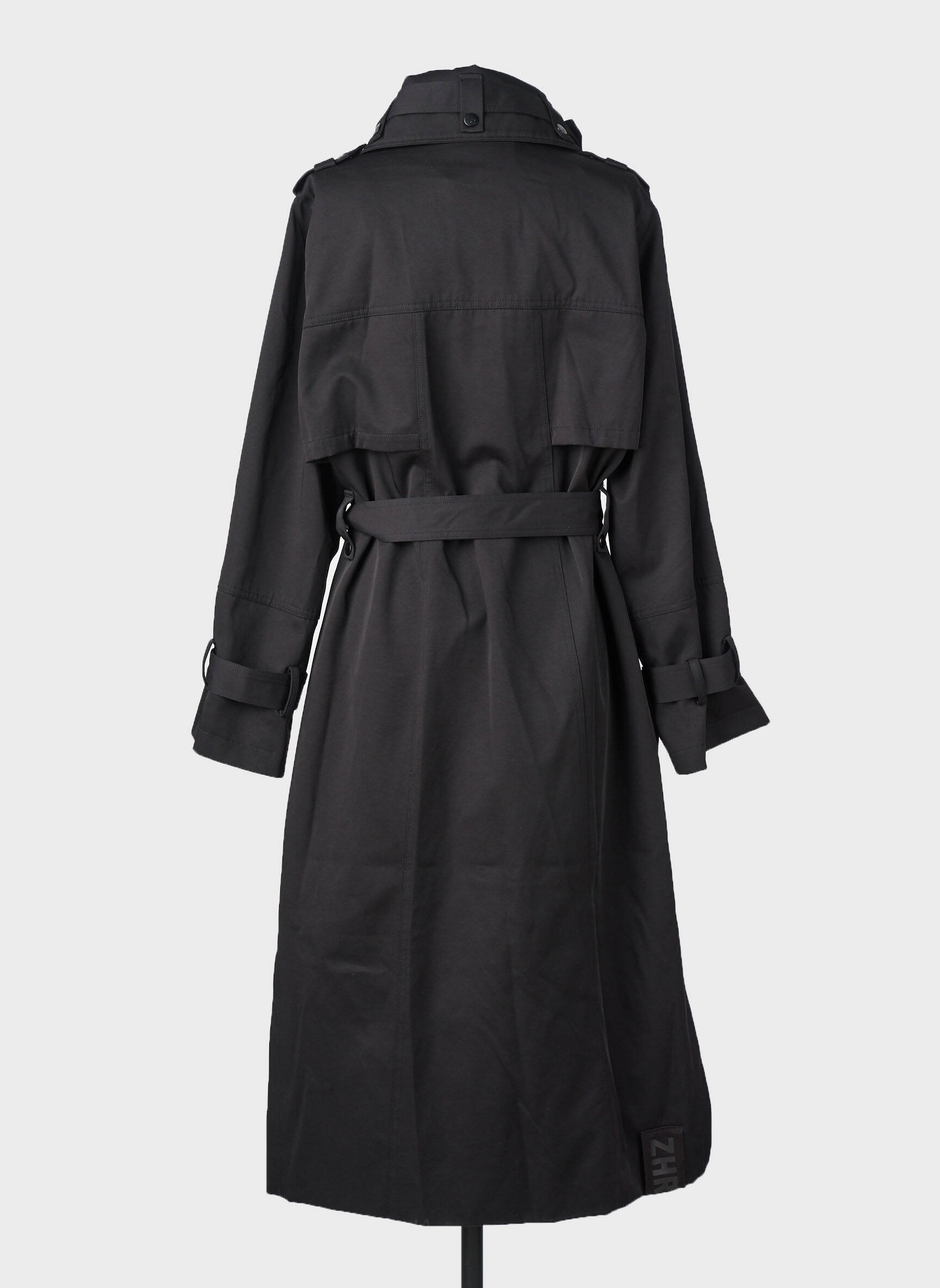 Trench țesătură poplin fără glugă negru ZHRILL femeie