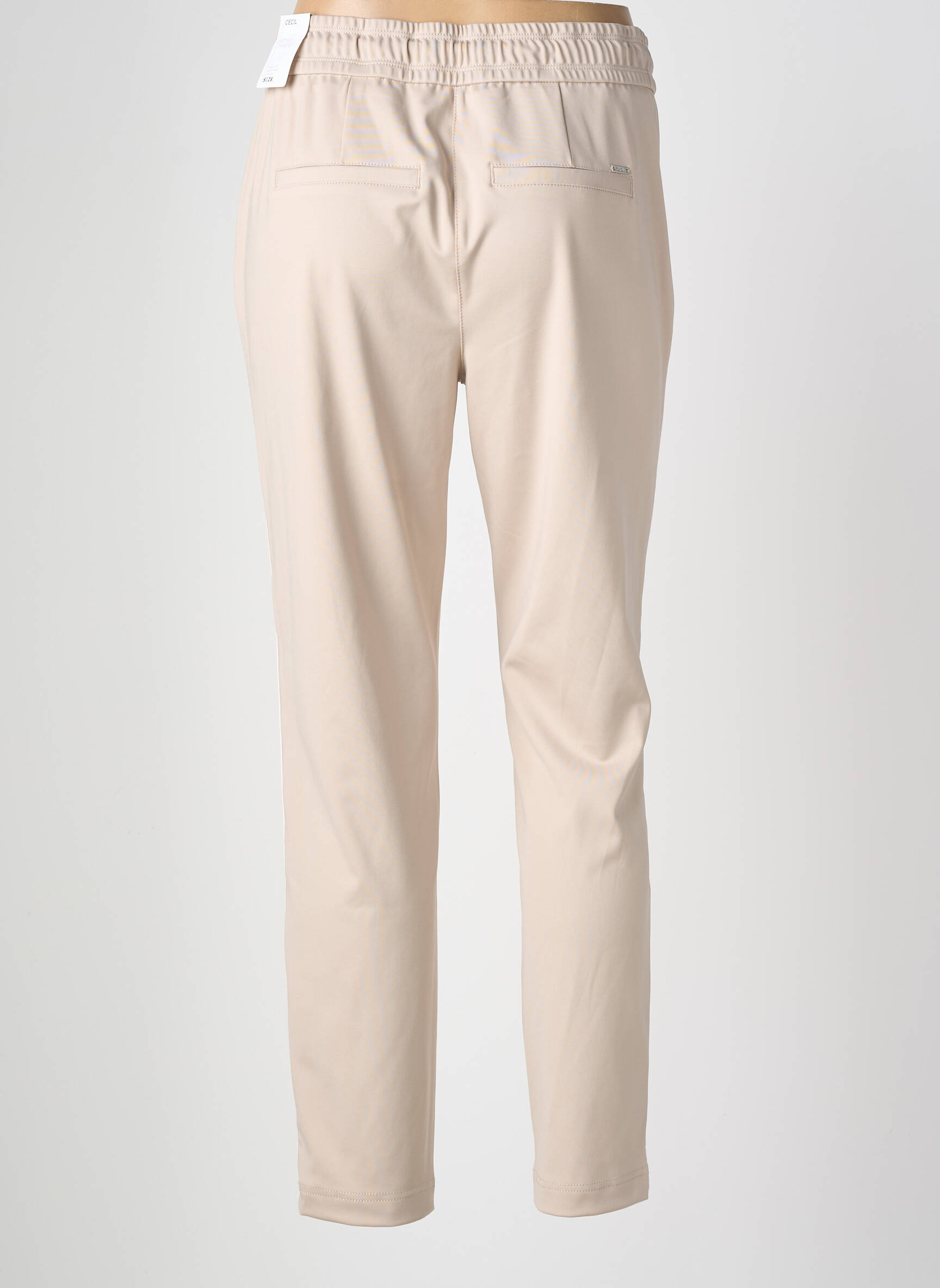 Pantalon slim talie elastică mărime normală bej CECIL femeie