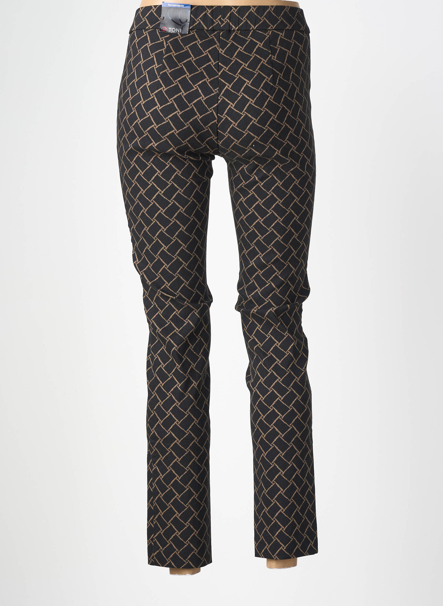 Pantalon slim talie elastică mărime normală negru TONI femeie