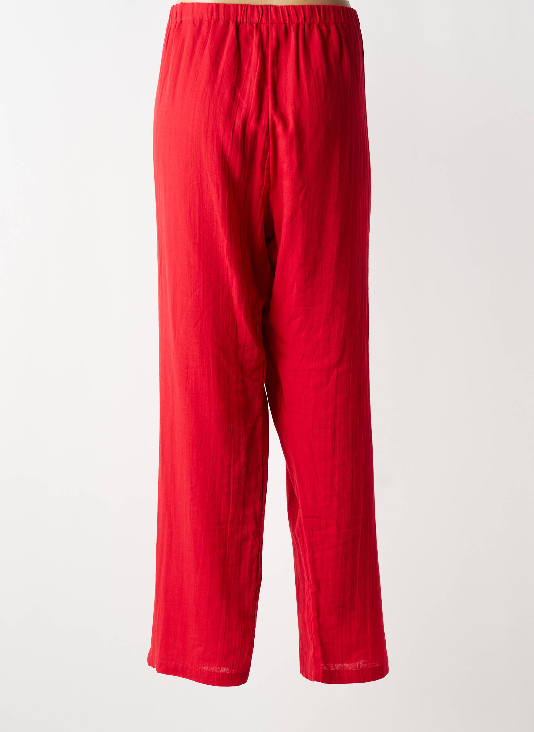 Pantalon drept țesătură crep mărime normală roșu LA FIANCÉE femeie