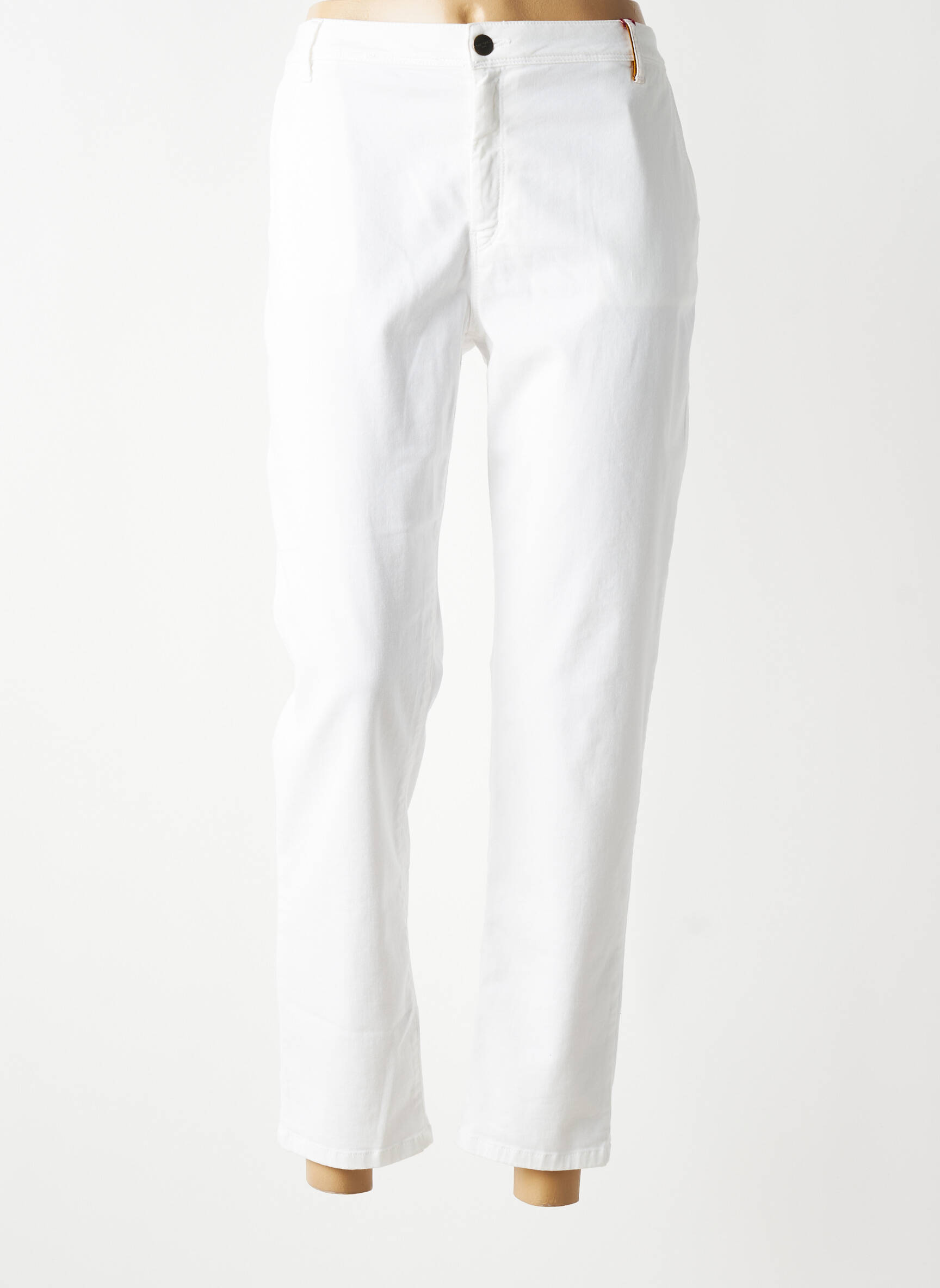 Pantalon chino elasticitate mărime normală alb COUTURIST femeie