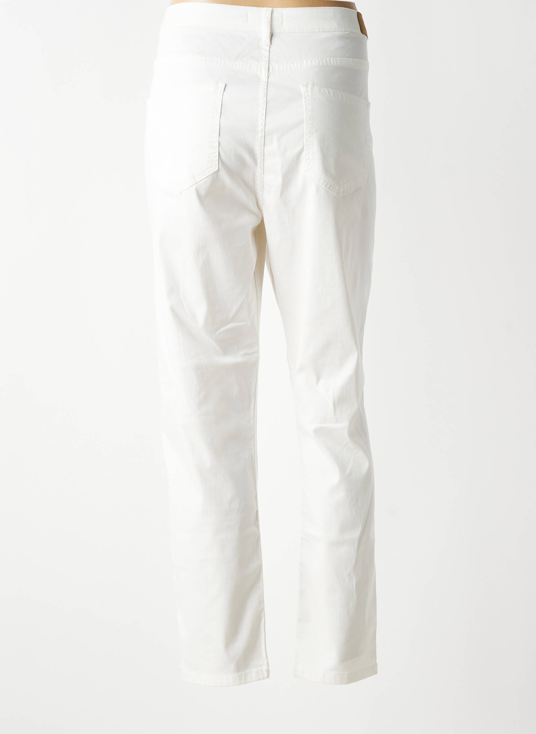 Pantalon slim țesătură poplin mărime normală alb TINTA STYLE femeie