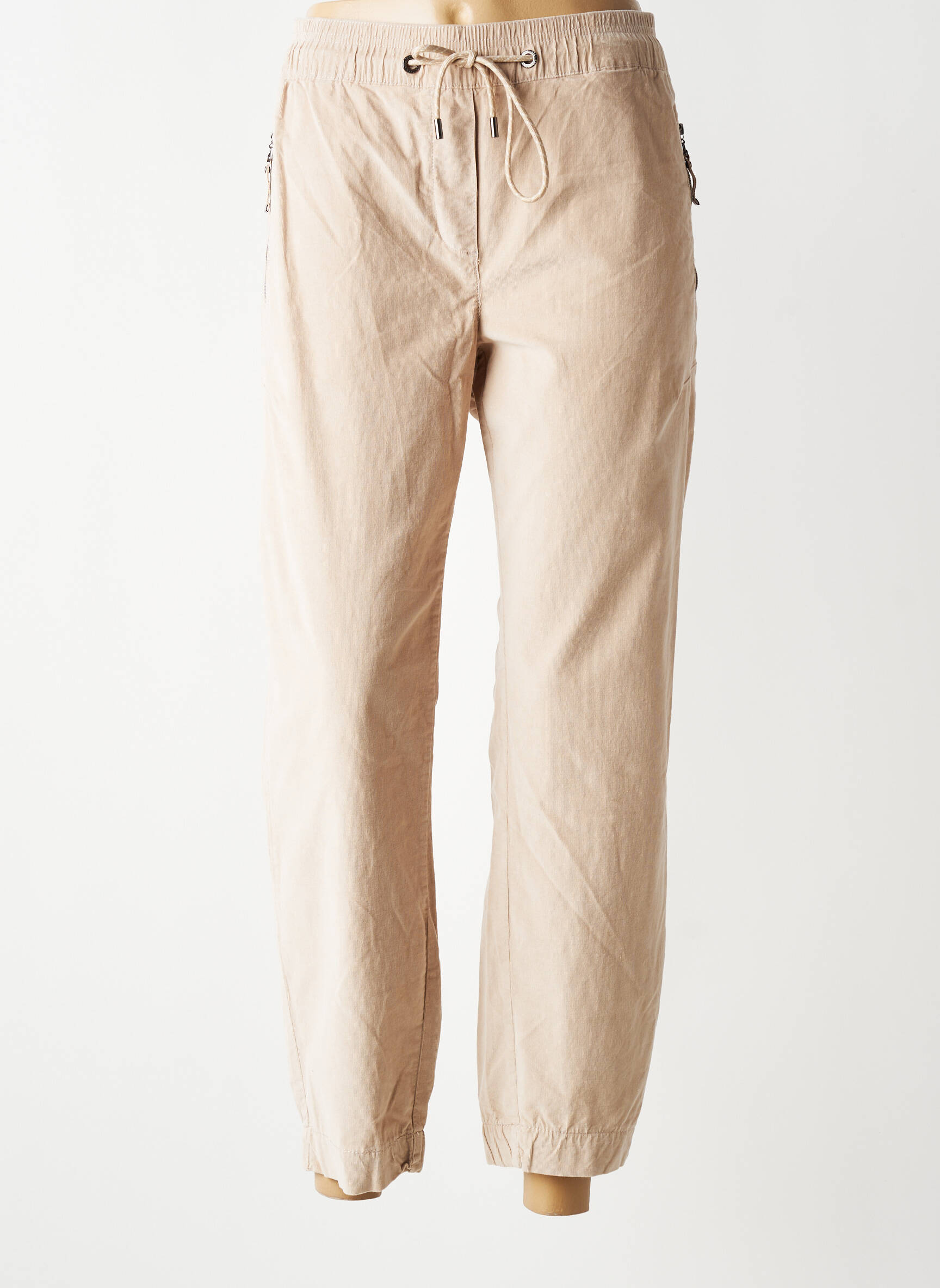 Pantalon drept talie elastică mărime normală bej CECIL femeie