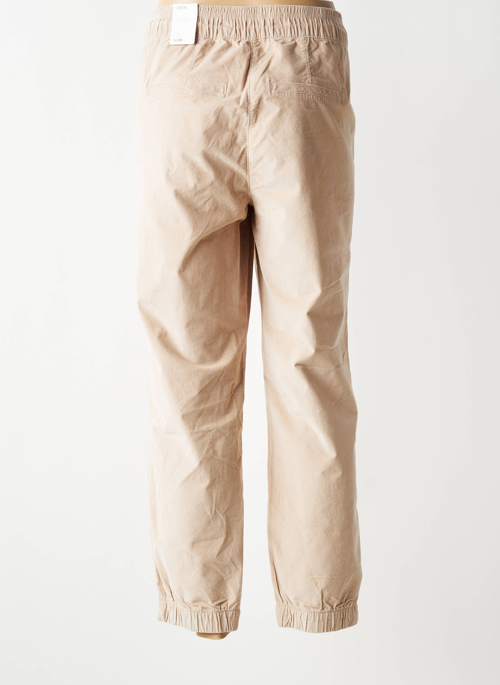 Pantalon drept talie elastică mărime normală bej CECIL femeie