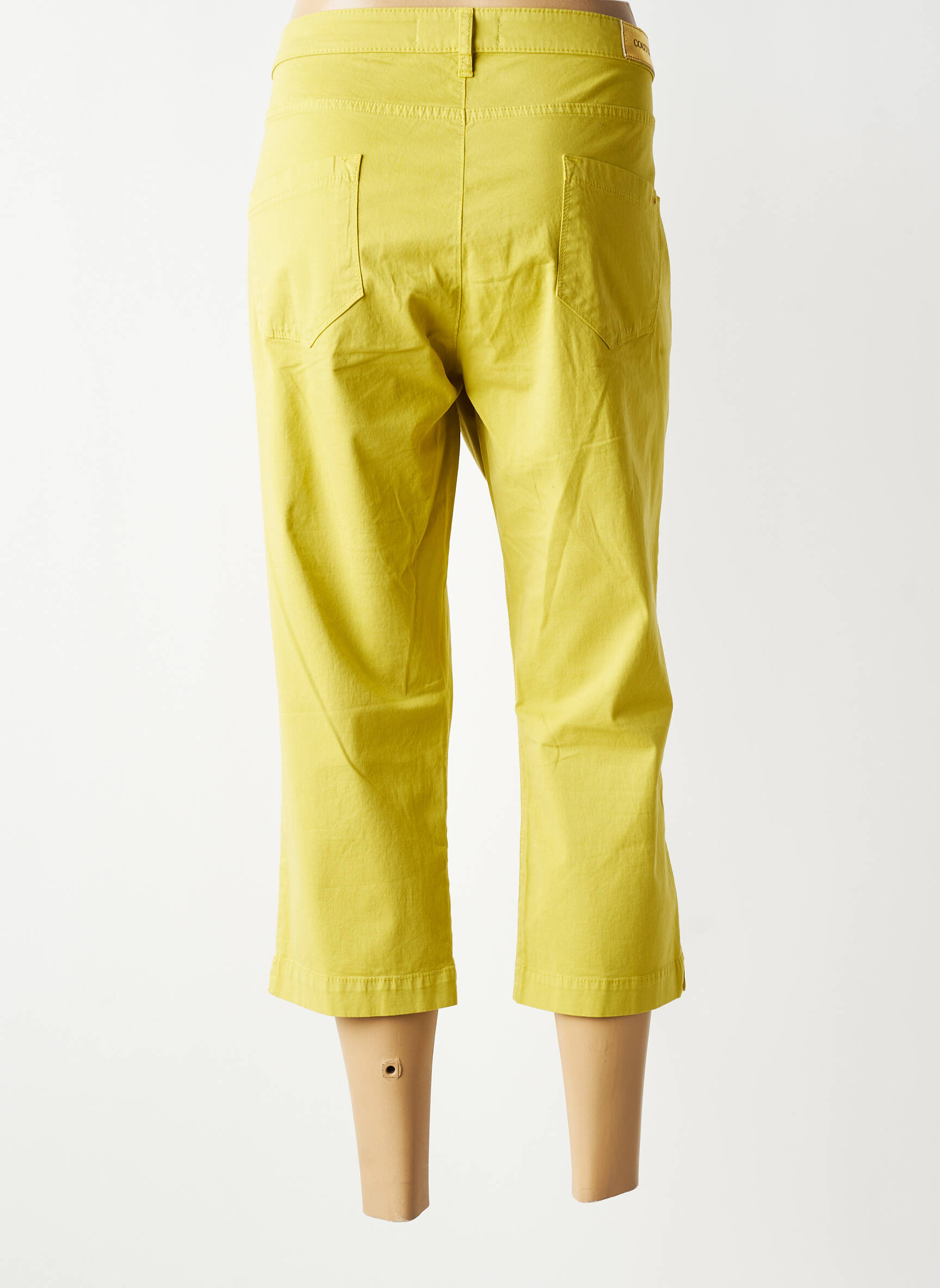 Pantalon trei sferturi țesătură poplin mărime normală verde COUTURIST femeie