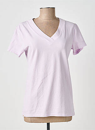 Tricou guler în v mâneci scurte violet COUTURIST femeie