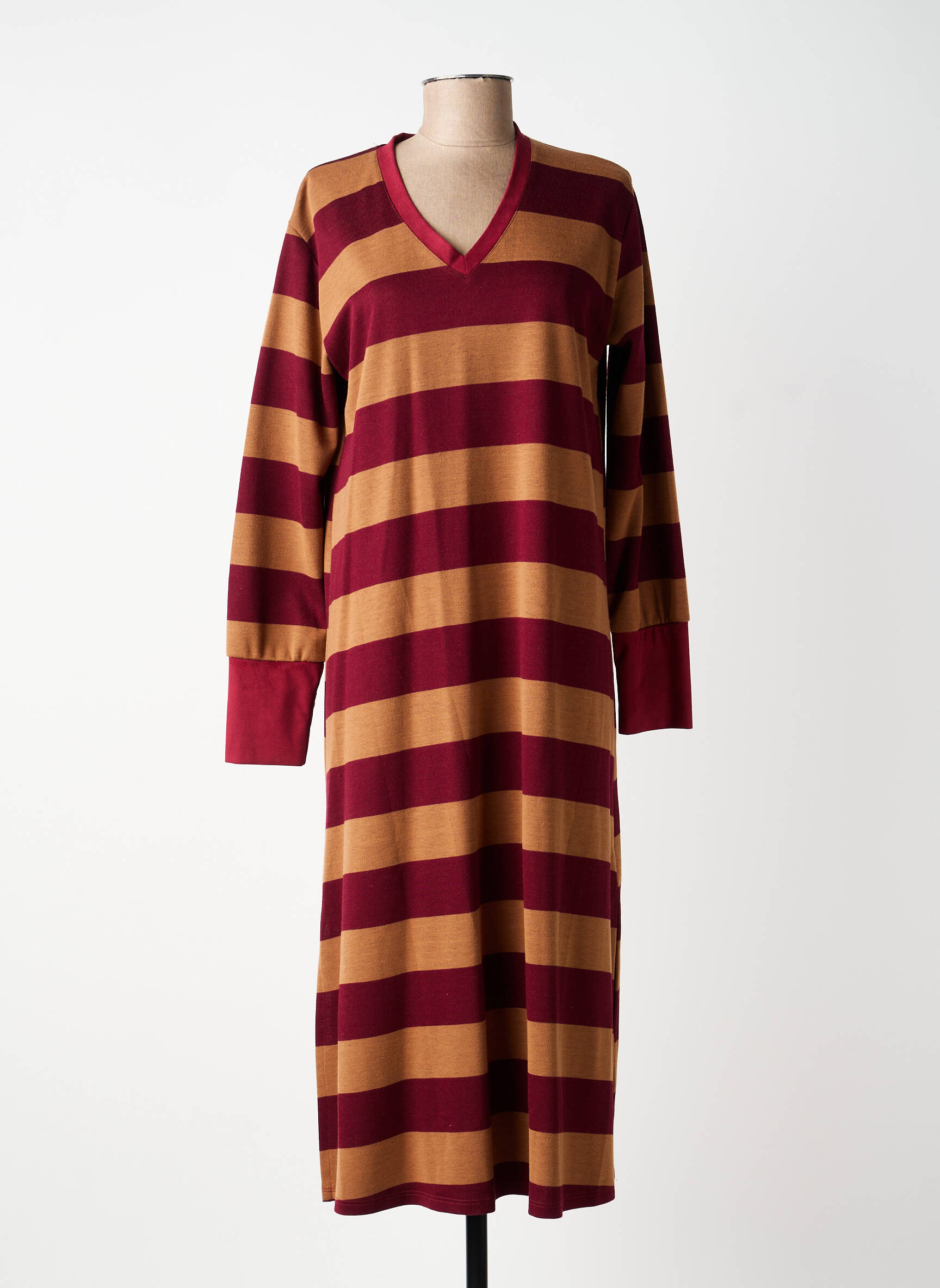 Rochie lungă mâneci lungi mâneci lungi roșu DANIELA COOL femeie