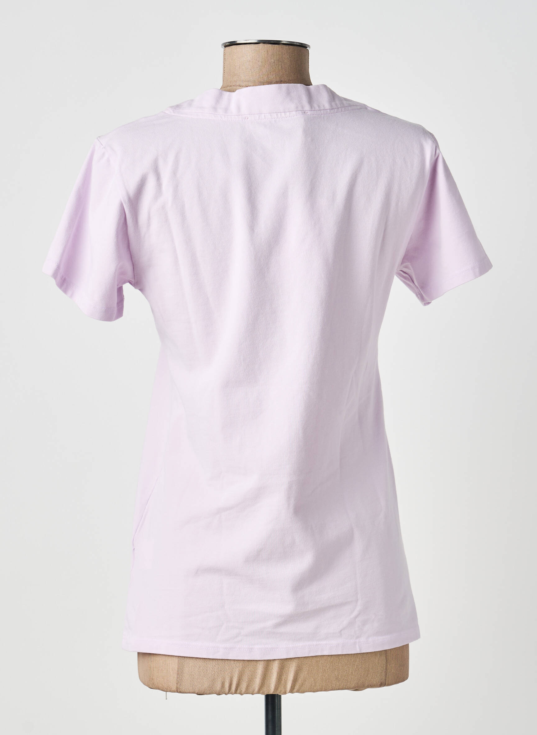 Tricou guler în v mâneci scurte violet COUTURIST femeie