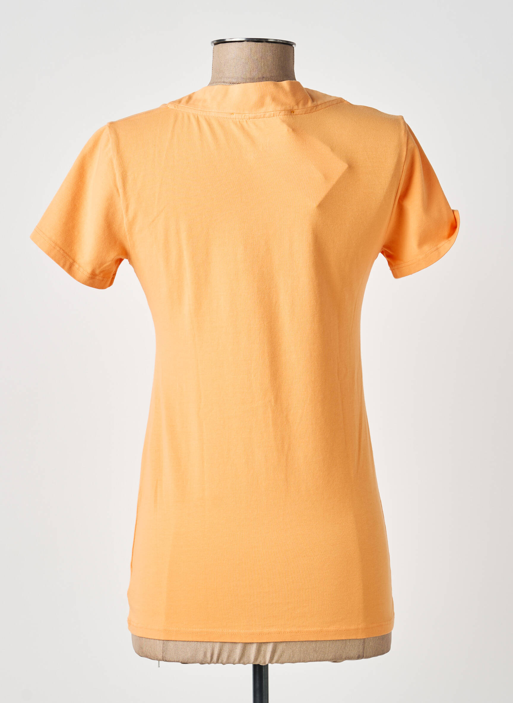 Tricou guler în v mâneci scurte portocalie COUTURIST femeie
