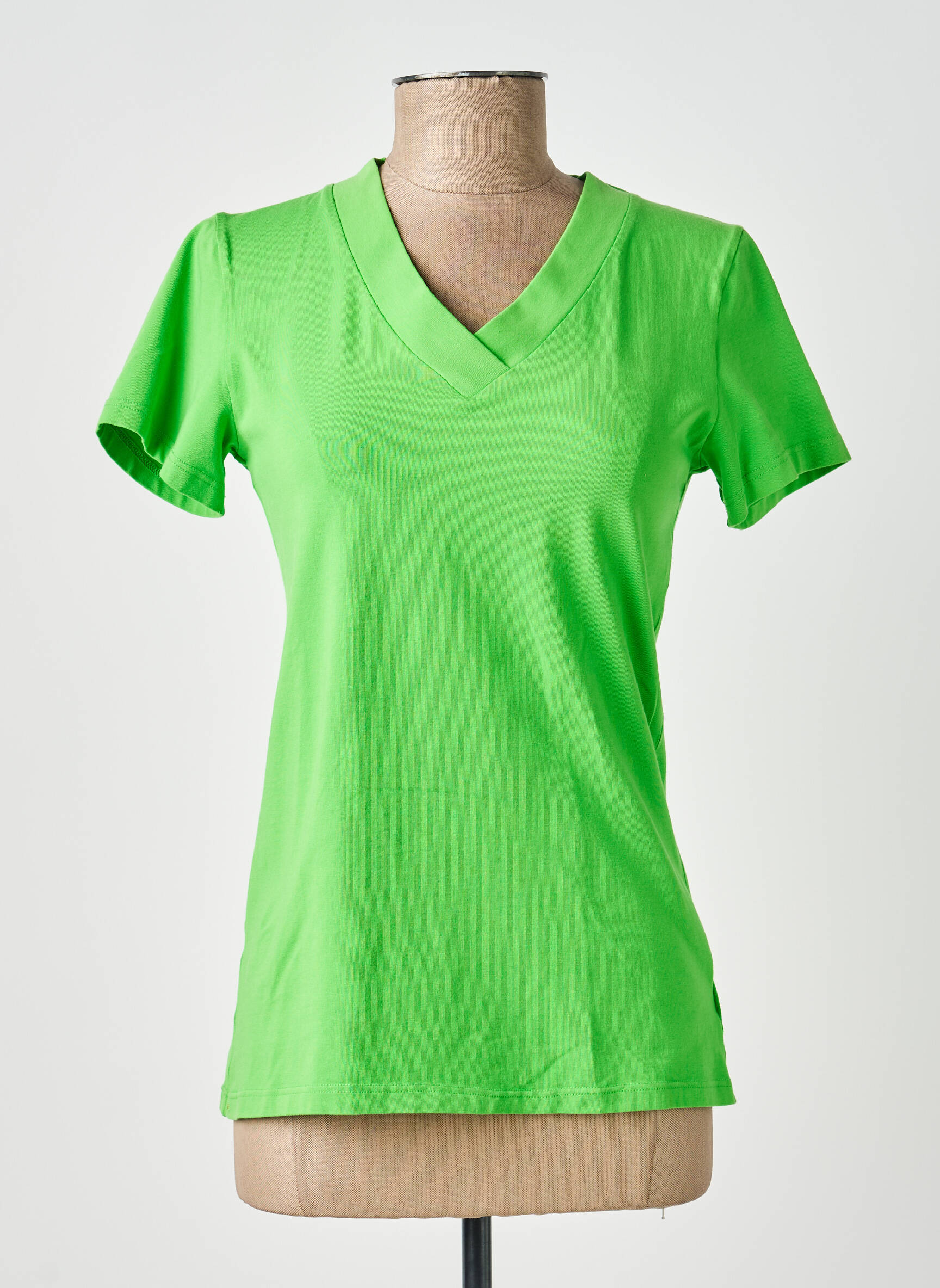 Tricou guler în v mâneci scurte verde COUTURIST femeie