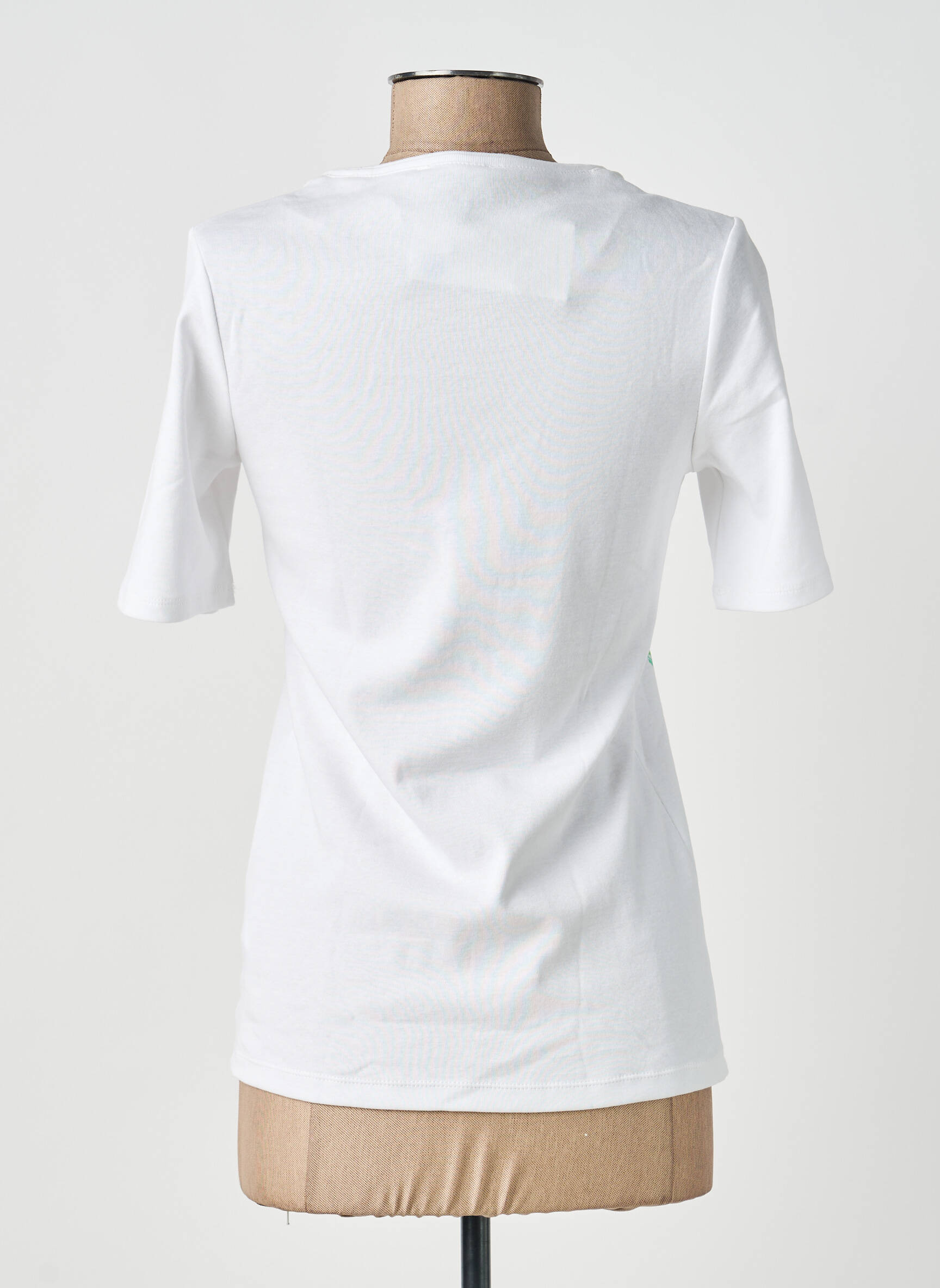 Tricou imprimeu fantezie mâneci scurte alb MARBLE femeie