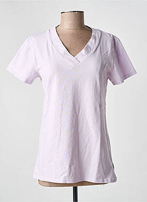 Tricou guler în v mâneci scurte violet COUTURIST femeie
