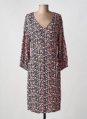 Rochie midi imprimeu floral mâneci lungi negru LA FIANCÉE femeie