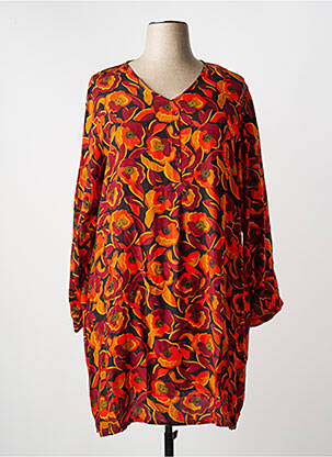 Rochie midi imprimeu floral mâneci lungi portocalie AGATHE & LOUISE femeie