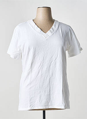 Tricou guler în v mâneci scurte alb COUTURIST femeie