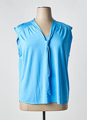 Tricou elasticitate mâneci scurte albastru MARBLE femeie